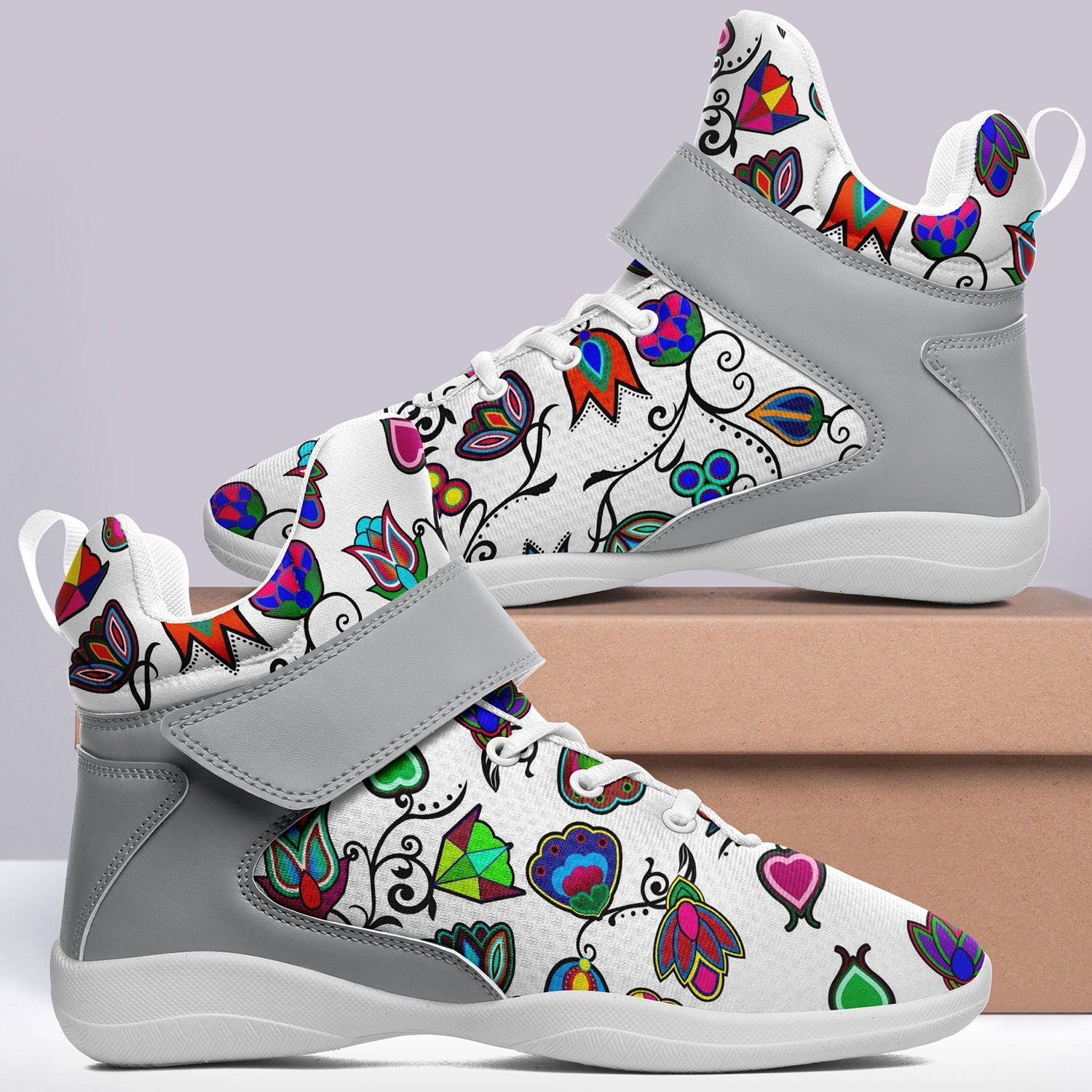 Indigenous Paisley White Ipottaa Basketball / Sport High Top Shoes 49 Dzine