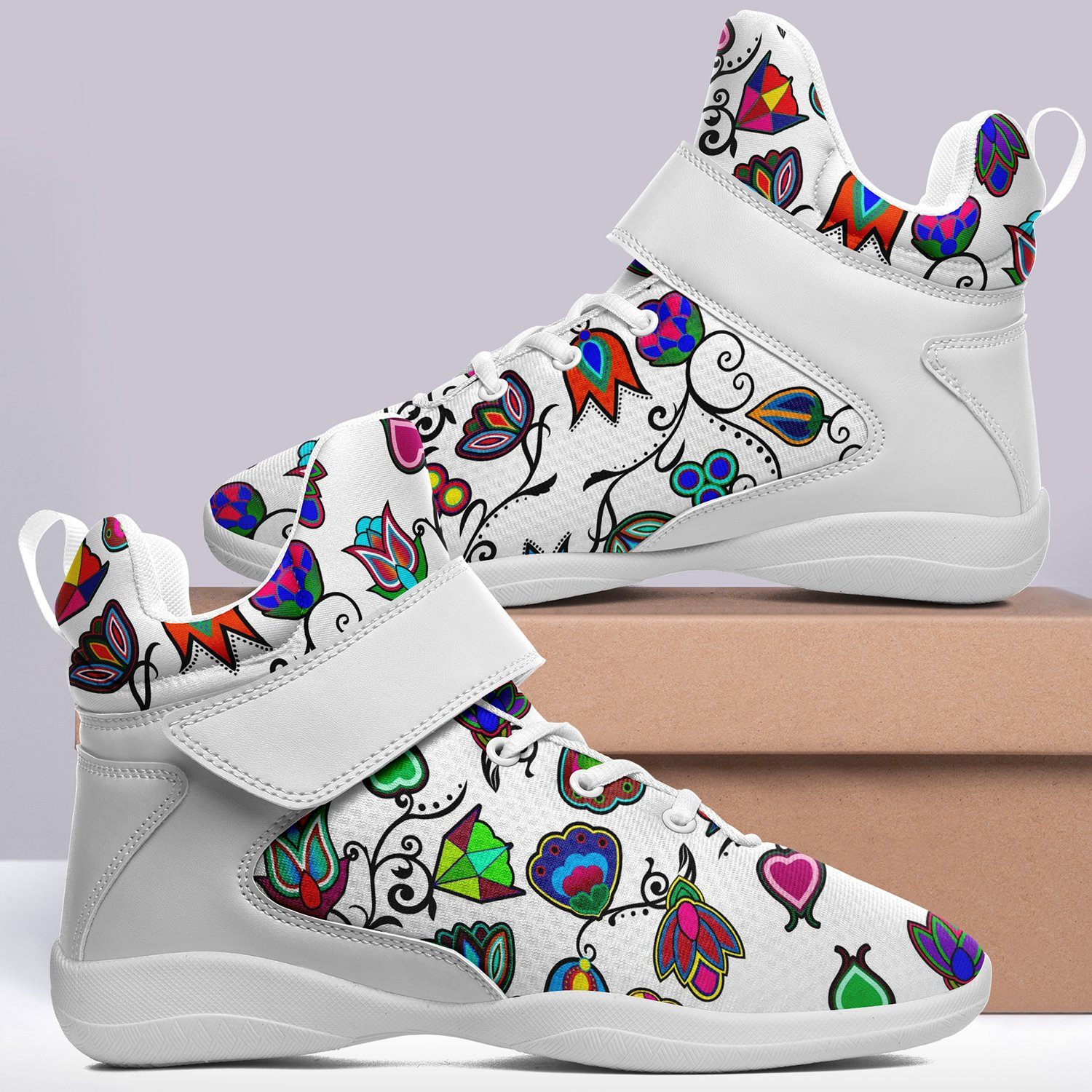 Indigenous Paisley White Ipottaa Basketball / Sport High Top Shoes 49 Dzine