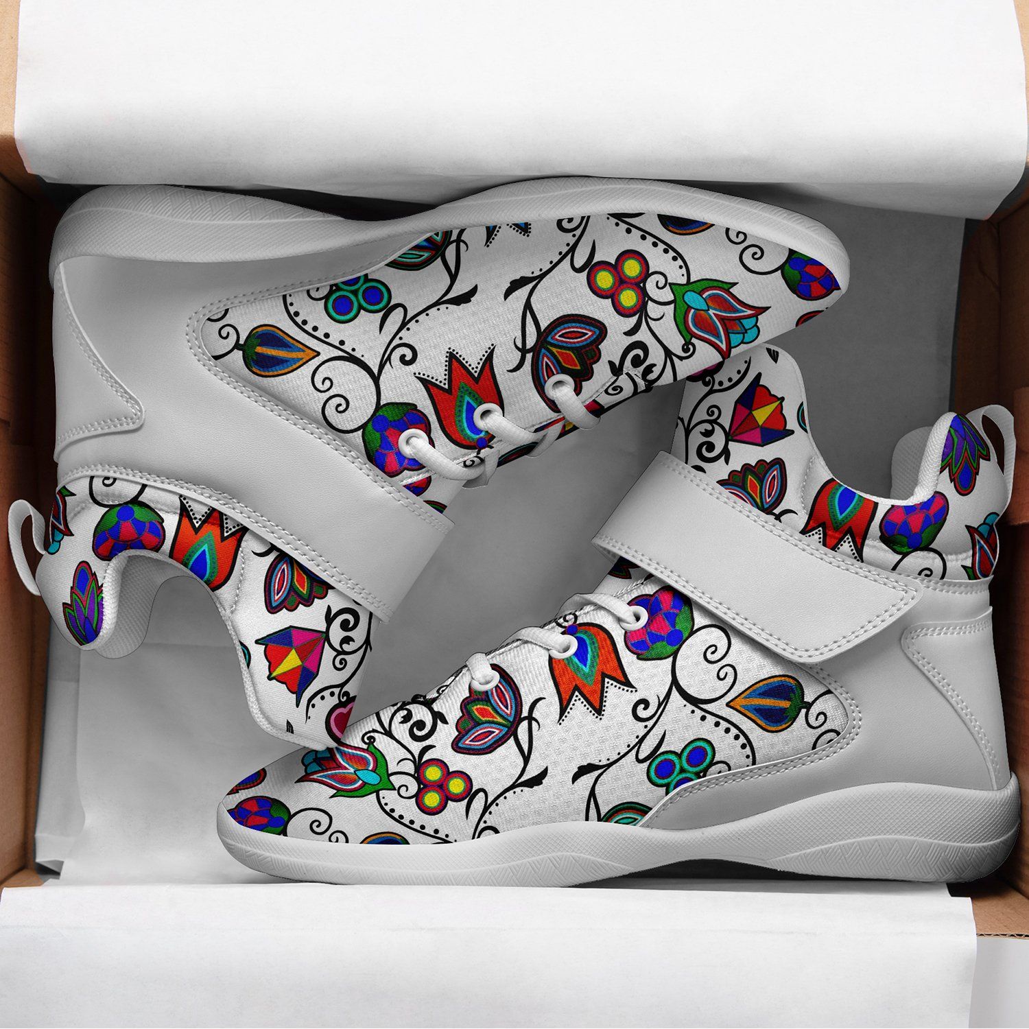 Indigenous Paisley White Ipottaa Basketball / Sport High Top Shoes 49 Dzine