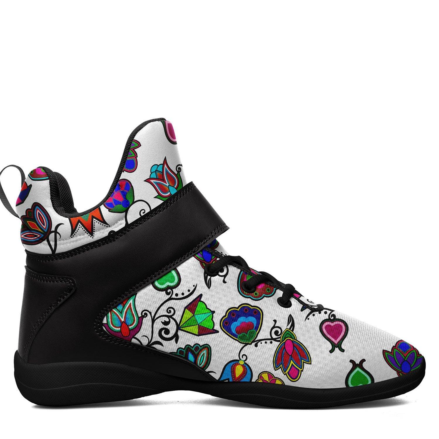 Indigenous Paisley White Ipottaa Basketball / Sport High Top Shoes - Black Sole 49 Dzine