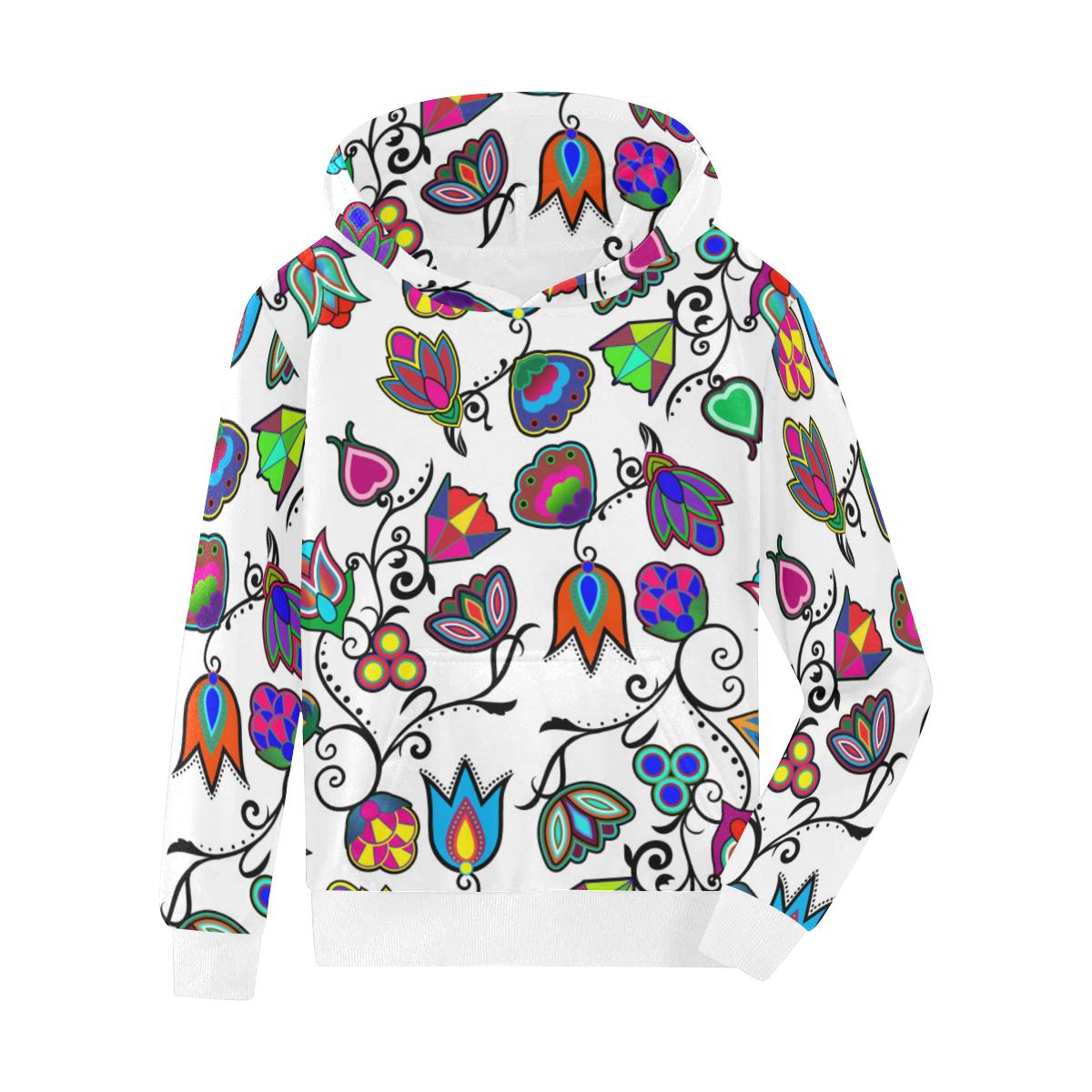 Indigenous Paisley White Kids' All Over Print Hoodie (Model H38) Kids' AOP Hoodie (H38) e-joyer