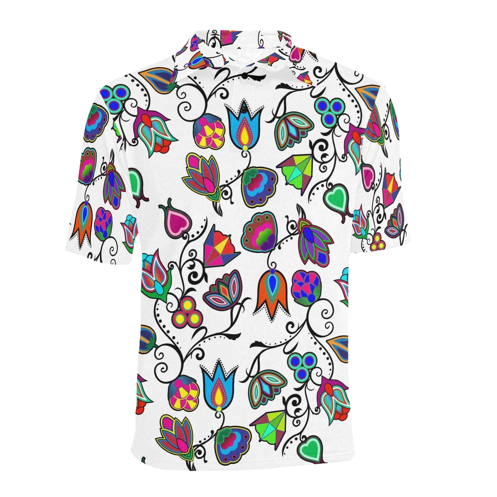 Indigenous Paisley White Men's All Over Print Polo Shirt (Model T55) Men's Polo Shirt (Model T55) e-joyer
