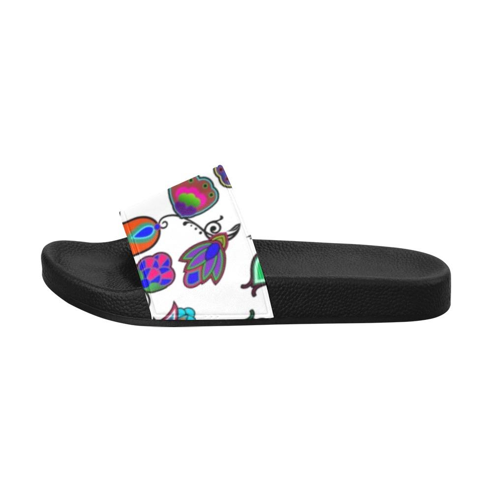 Indigenous Paisley White Men's Slide Sandals (Model 057) Men's Slide Sandals (057) e-joyer