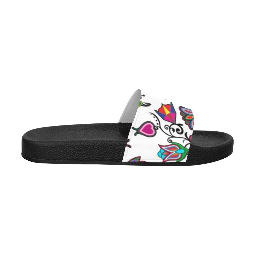 Indigenous Paisley White Men's Slide Sandals (Model 057) Men's Slide Sandals (057) e-joyer