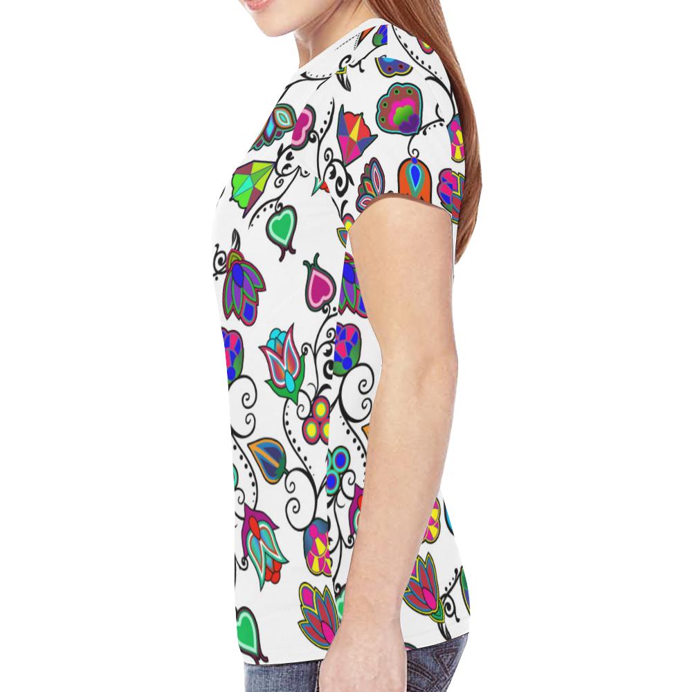 Indigenous Paisley - White New All Over Print T-shirt for Women (Model T45) New All Over Print T-shirt for Women (T45) e-joyer