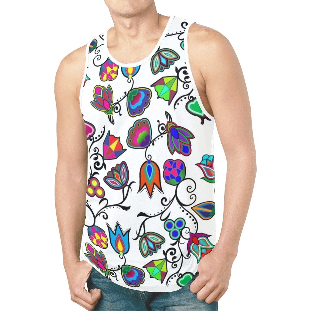 Indigenous Paisley White New All Over Print Tank Top for Men (Model T46) New All Over Print Tank Top for Men (T46) e-joyer