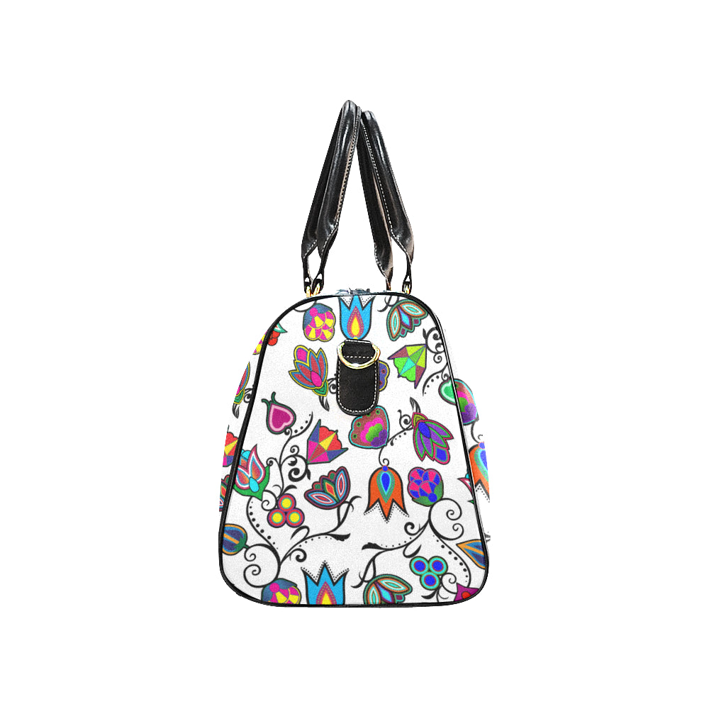 Indigenous Paisley - White New Waterproof Travel Bag/Large (Model 1639) Waterproof Travel Bags (1639) e-joyer