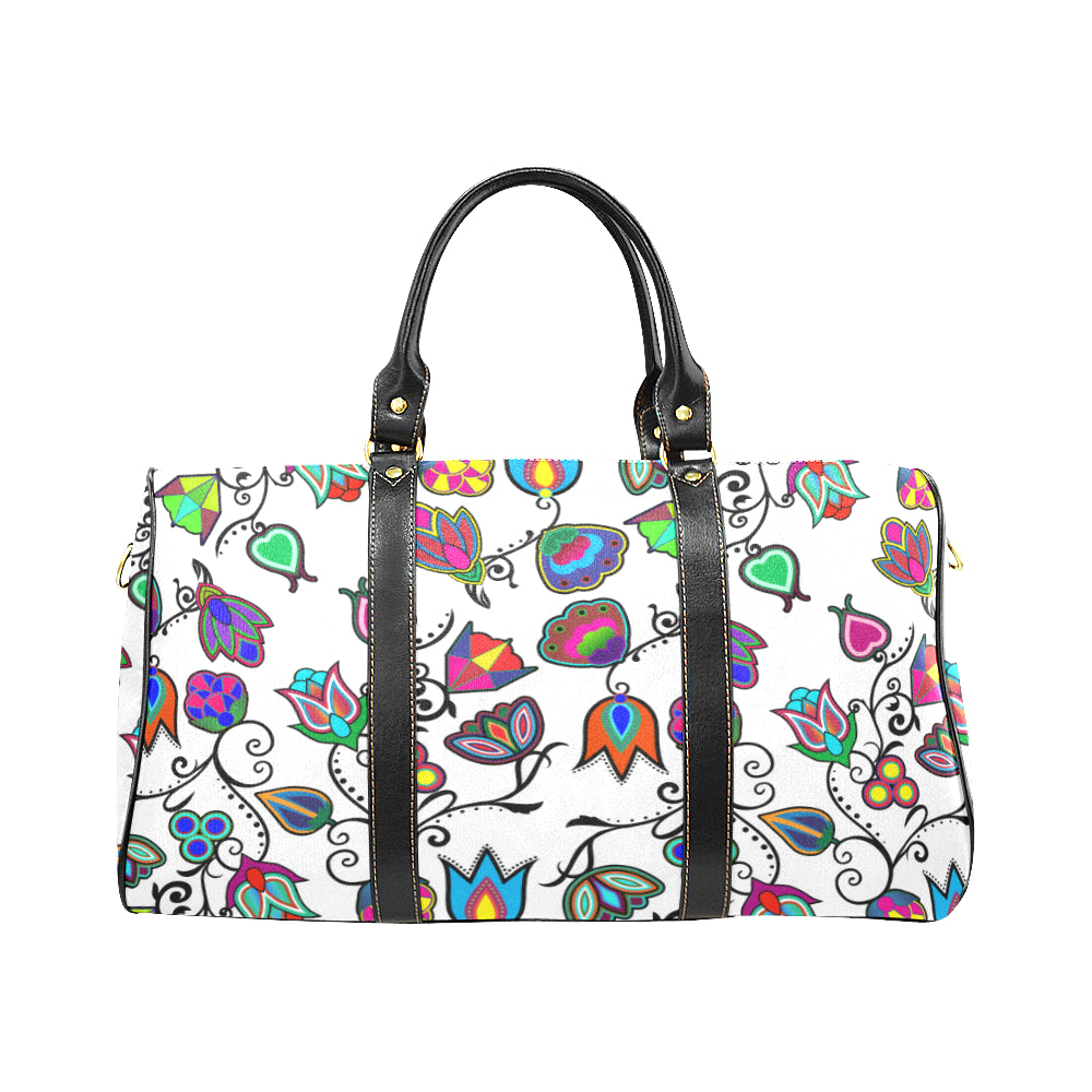 Indigenous Paisley - White New Waterproof Travel Bag/Large (Model 1639) Waterproof Travel Bags (1639) e-joyer