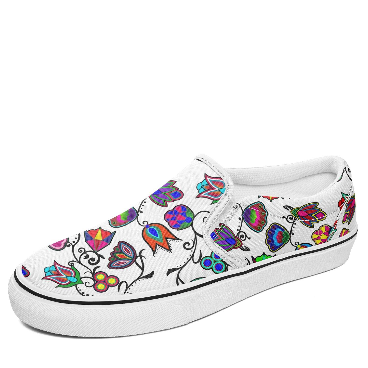 Indigenous Paisley White Otoyimm Canvas Slip On Shoes 49 Dzine