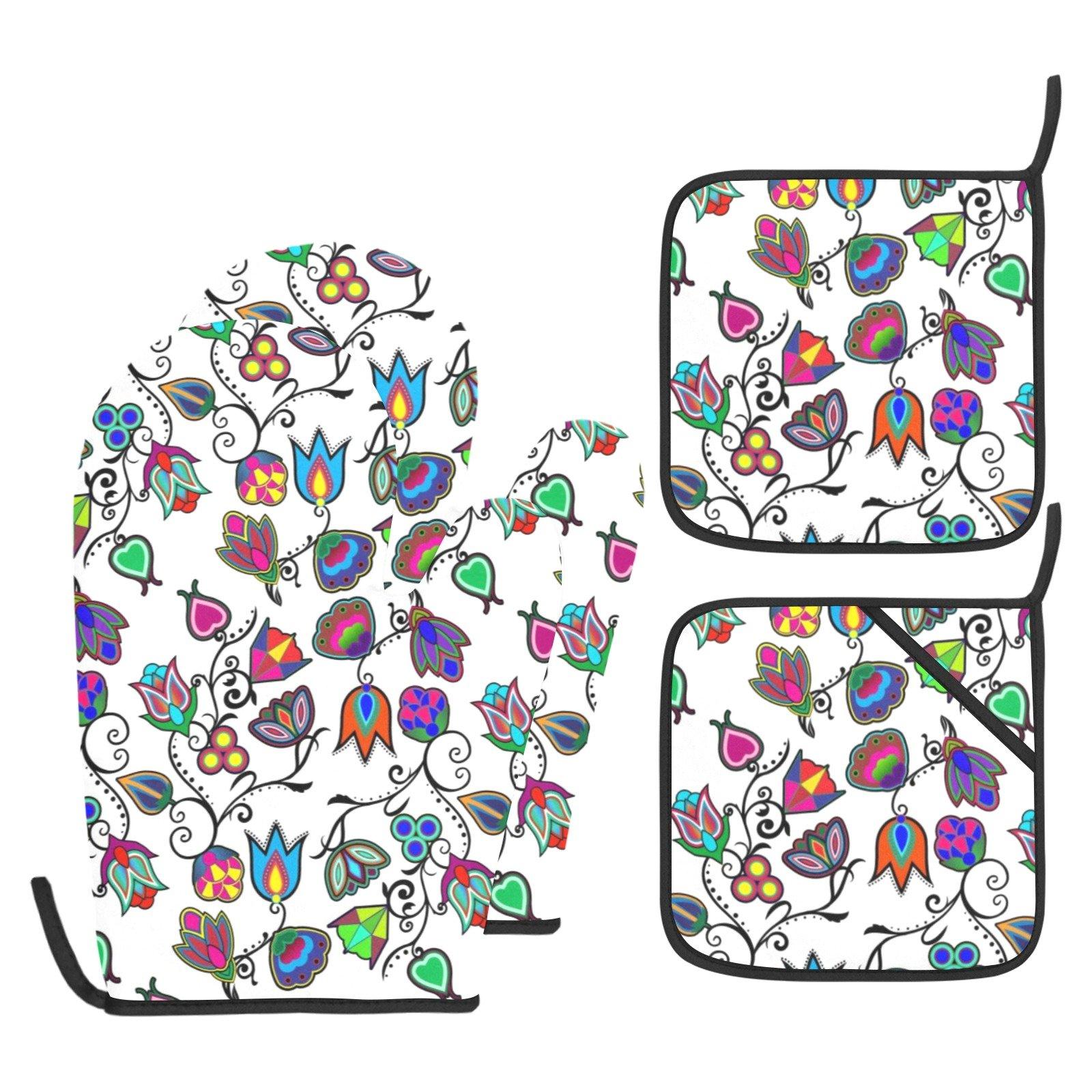 Indigenous Paisley White Oven Mitt & Pot Holder Oven Mitt & Pot Holder e-joyer