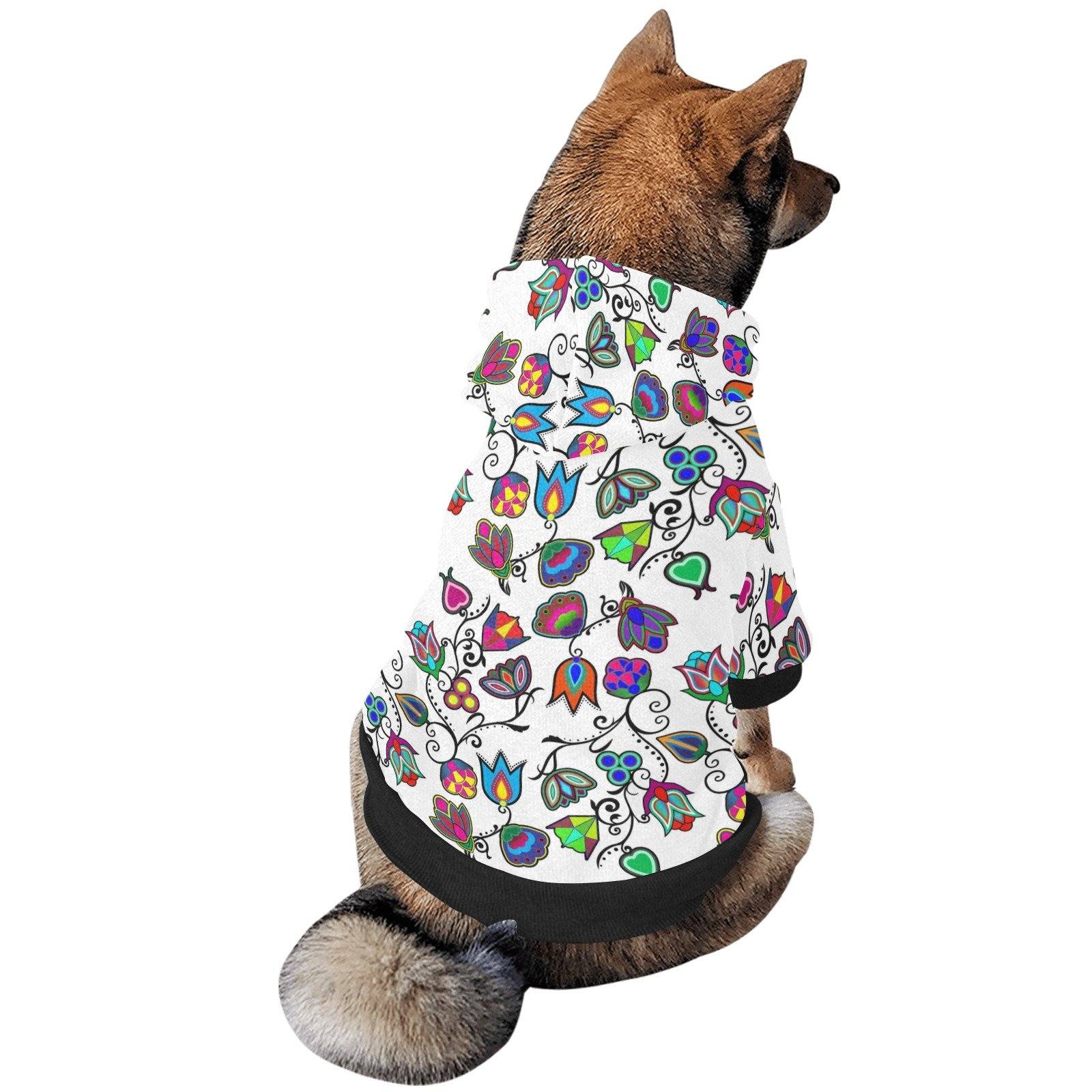 Indigenous Paisley White Pet Dog Hoodie Pet Dog Hoodie e-joyer
