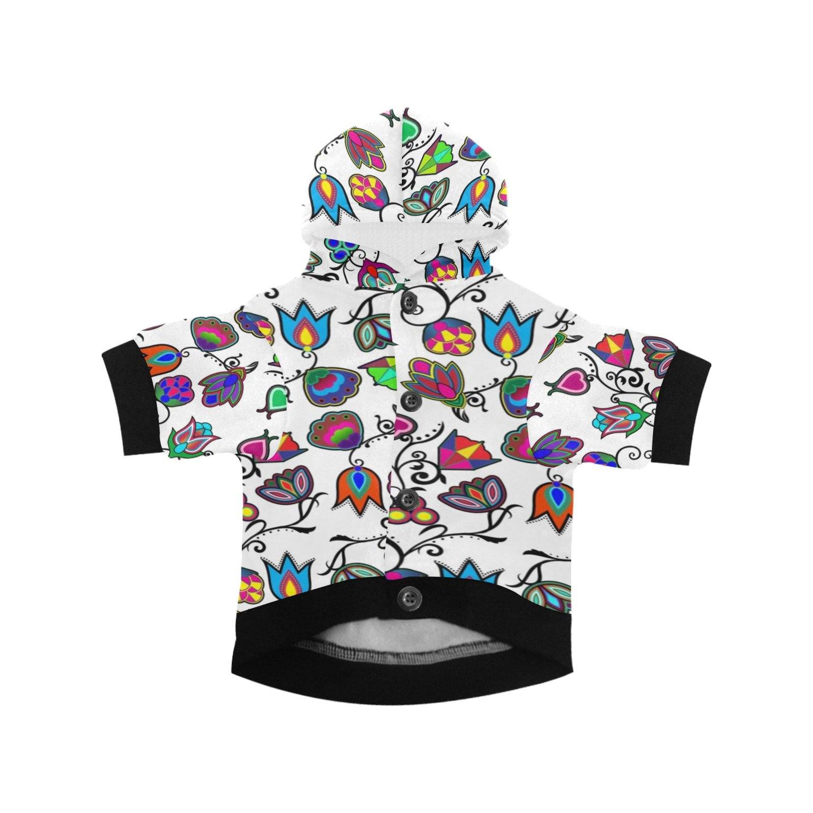 Indigenous Paisley White Pet Dog Hoodie Pet Dog Hoodie e-joyer