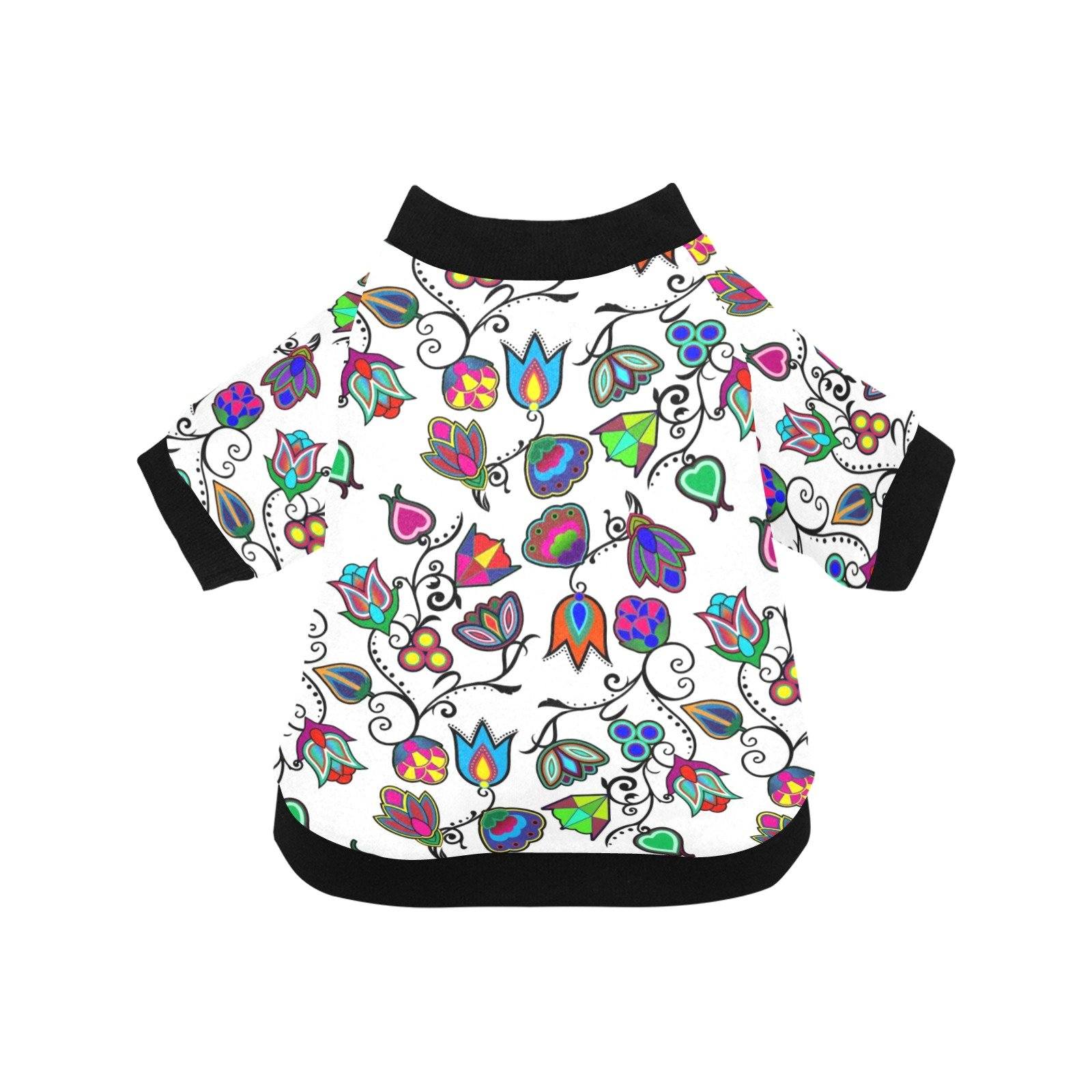 Indigenous Paisley White Pet Dog Round Neck Shirt Pet Dog Round Neck Shirt e-joyer