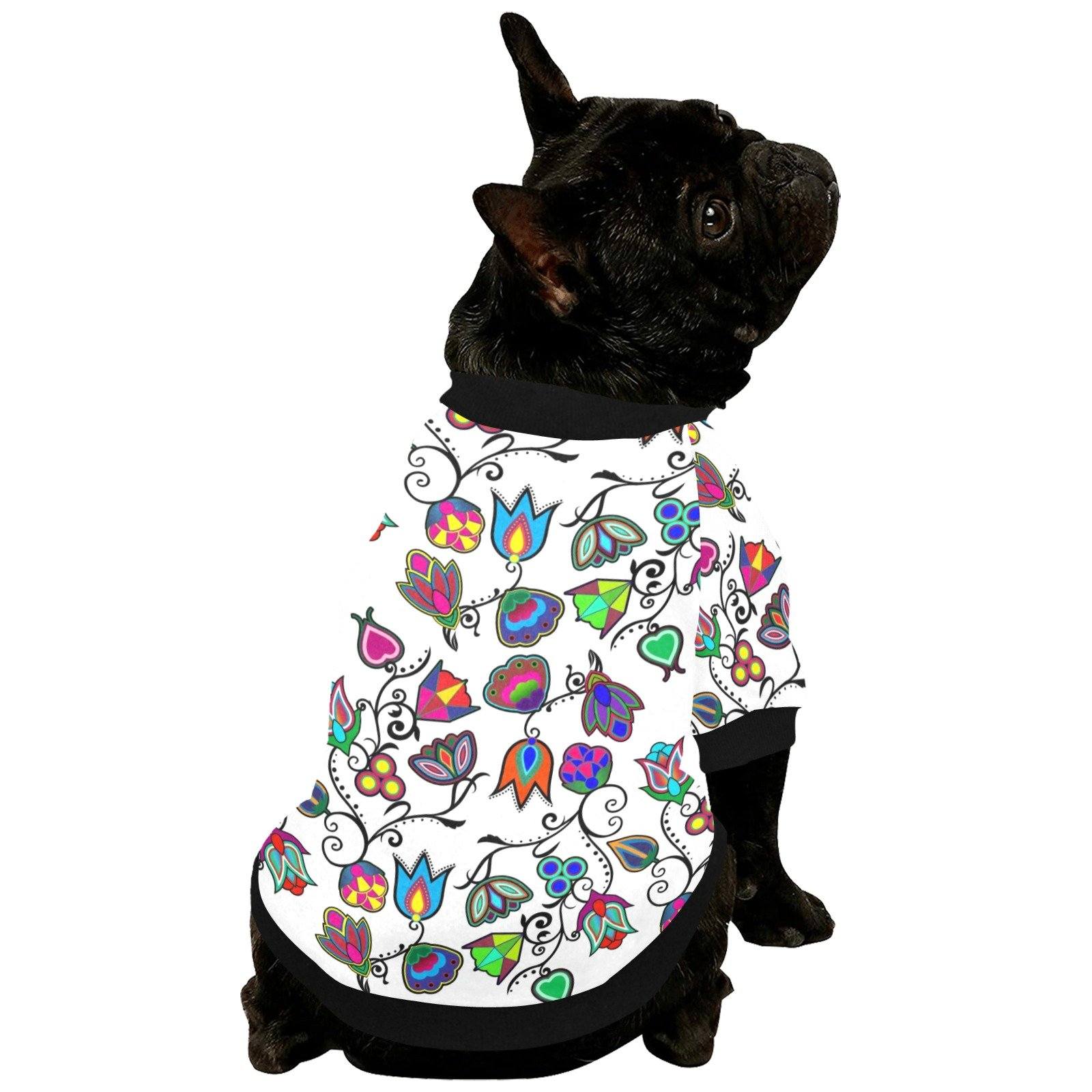 Indigenous Paisley White Pet Dog Round Neck Shirt Pet Dog Round Neck Shirt e-joyer