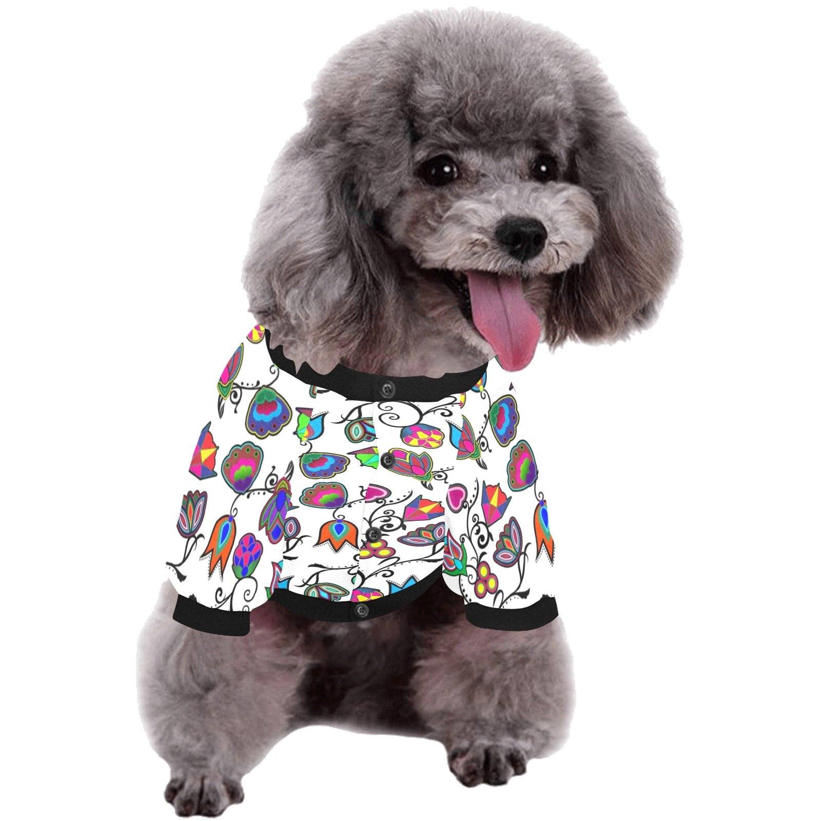 Indigenous Paisley White Pet Dog Round Neck Shirt Pet Dog Round Neck Shirt e-joyer