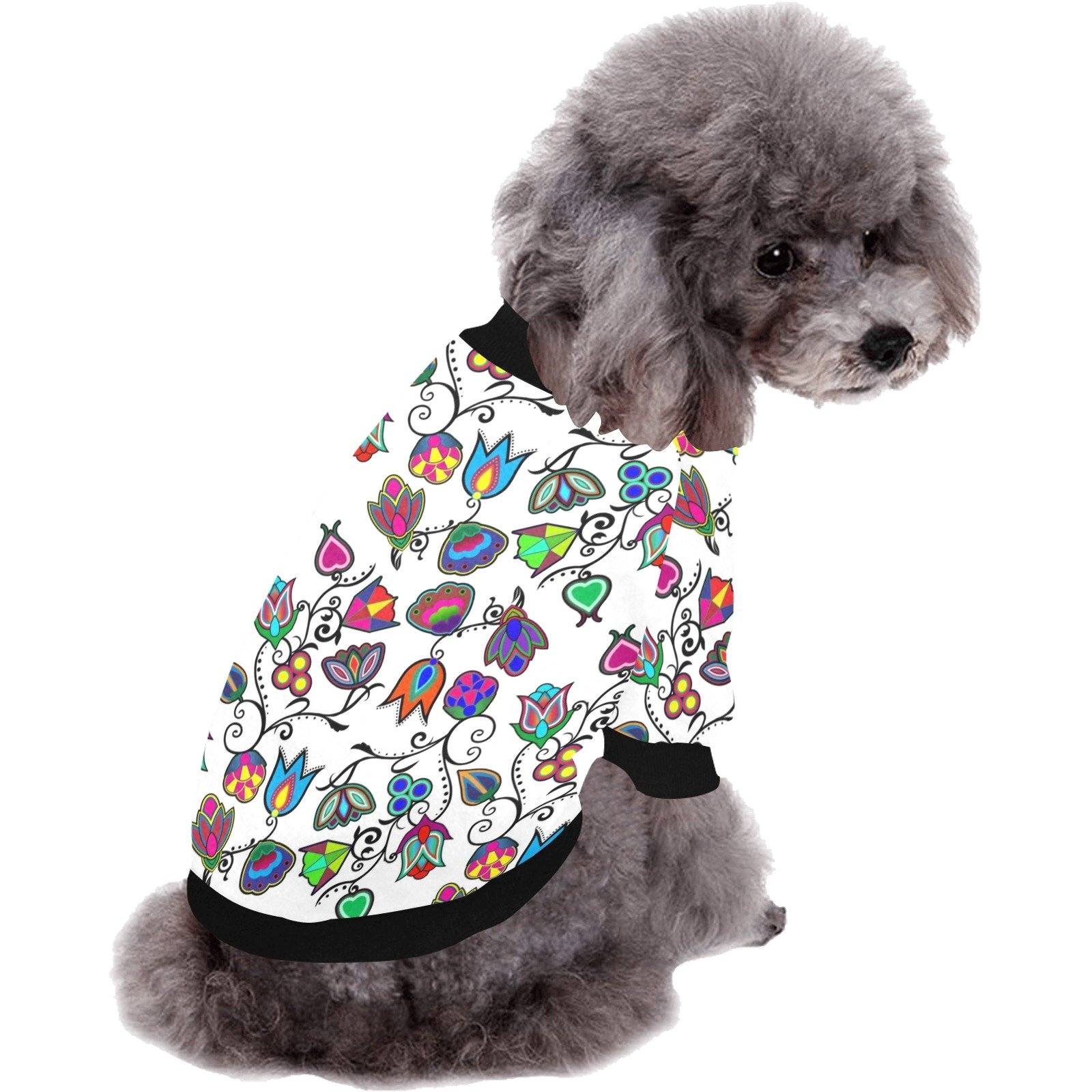 Indigenous Paisley White Pet Dog Round Neck Shirt Pet Dog Round Neck Shirt e-joyer