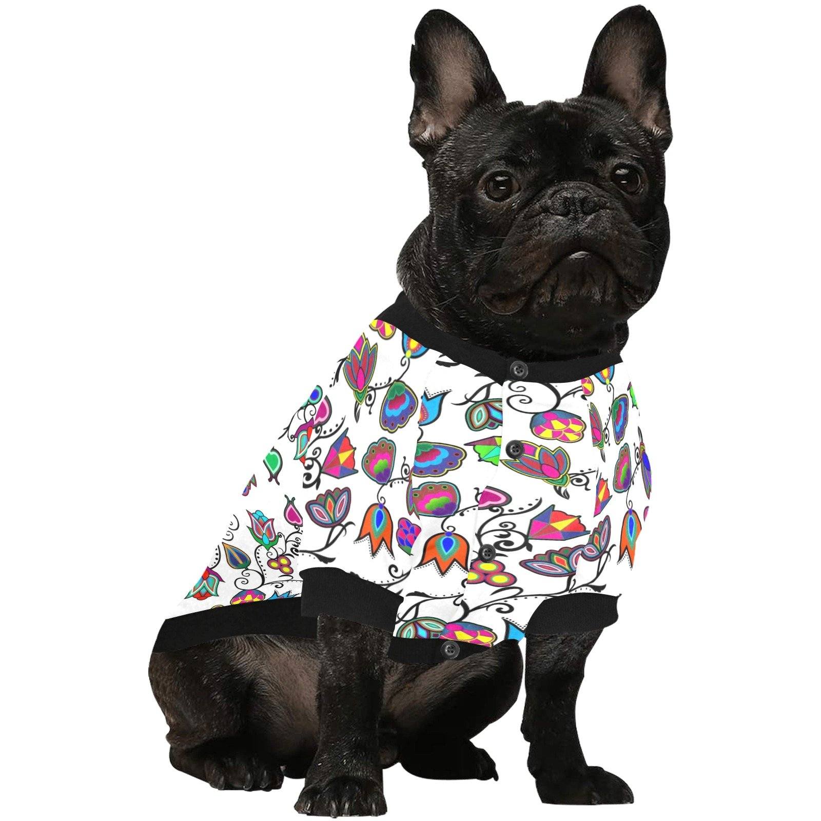 Indigenous Paisley White Pet Dog Round Neck Shirt Pet Dog Round Neck Shirt e-joyer