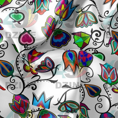 Indigenous Paisley - White Satin Fabric 49DzineStore