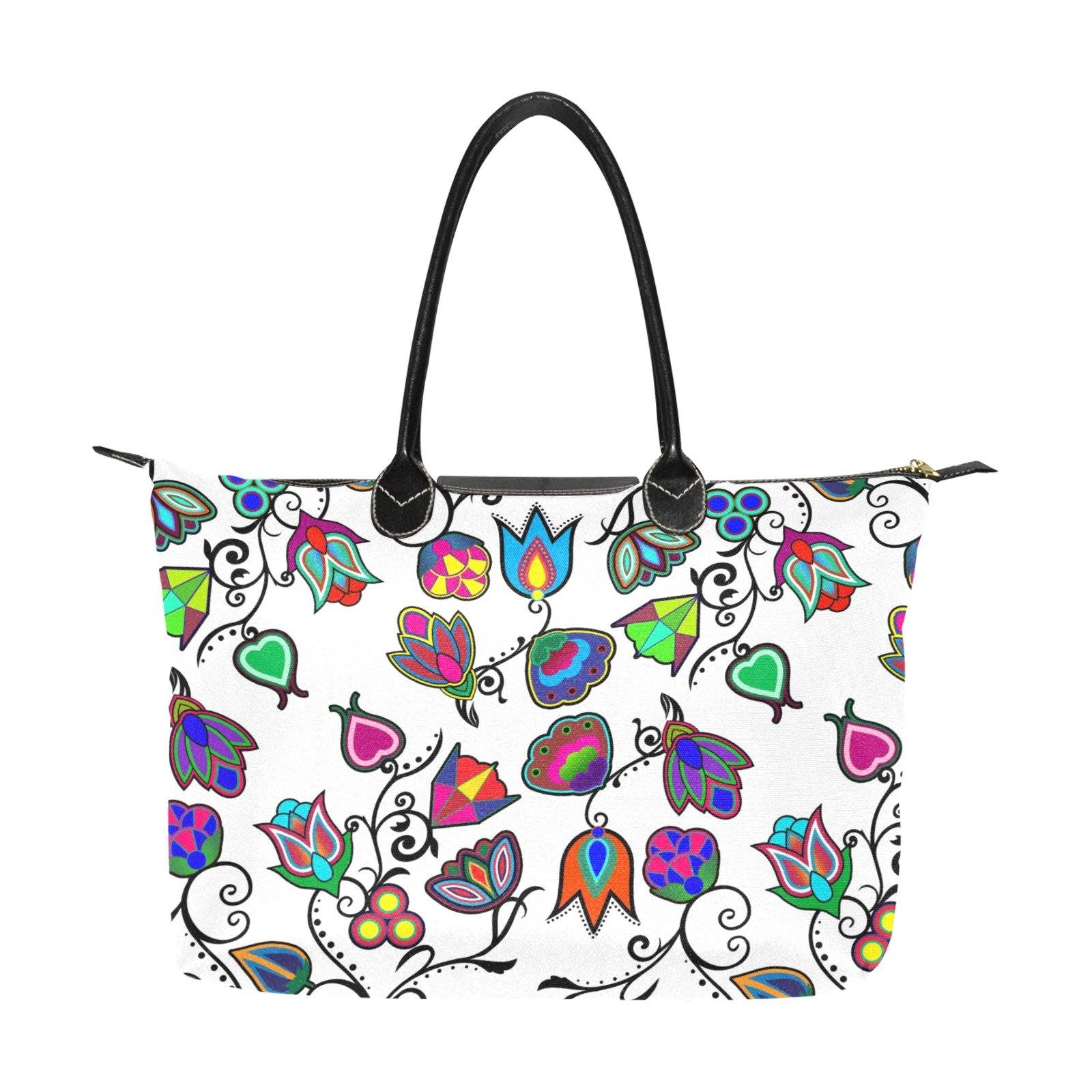 Indigenous Paisley White Single-Shoulder Lady Handbag (Model 1714) bag e-joyer
