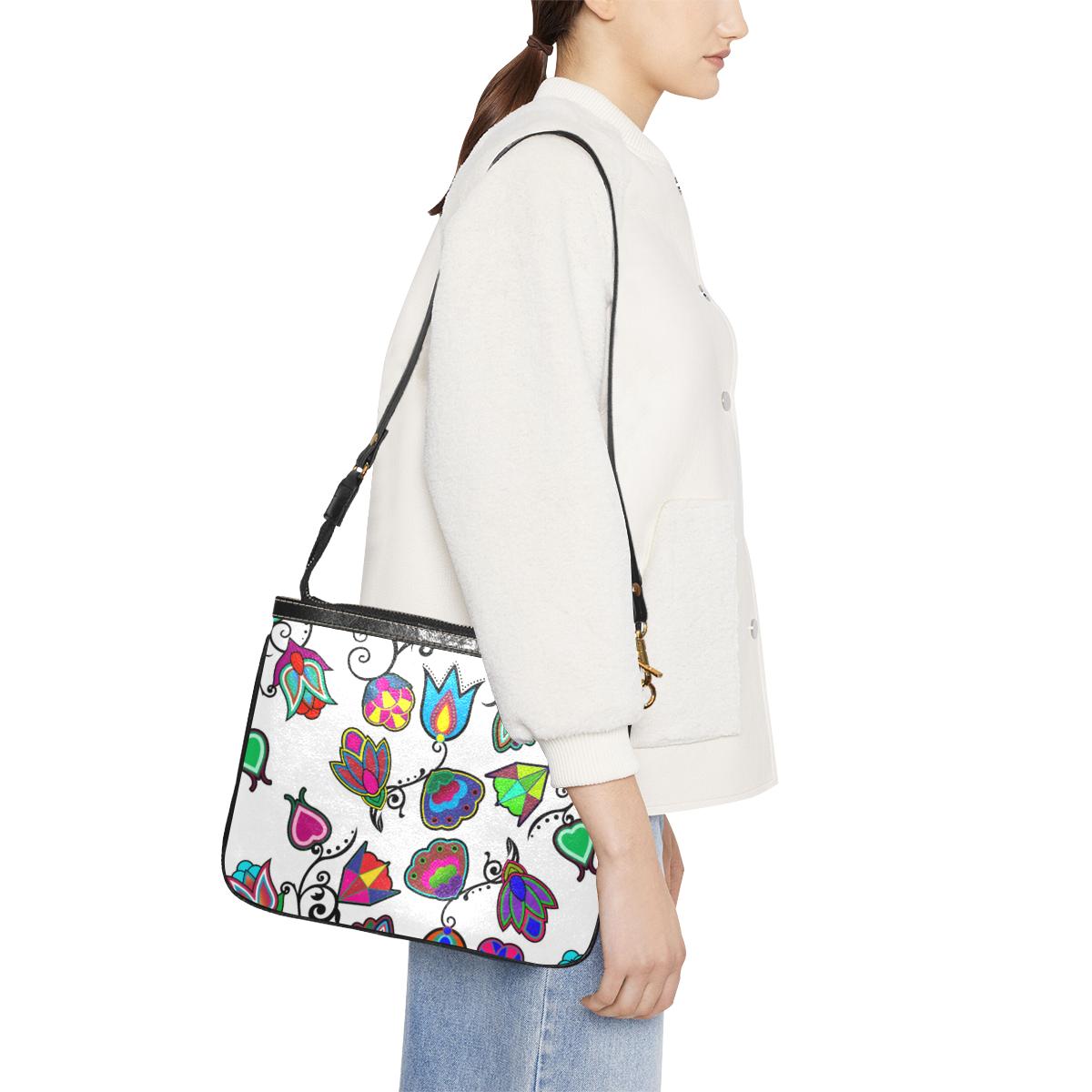 Indigenous Paisley - White Small Shoulder Bag (Model 1710) Small Shoulder Bag (1710) e-joyer 