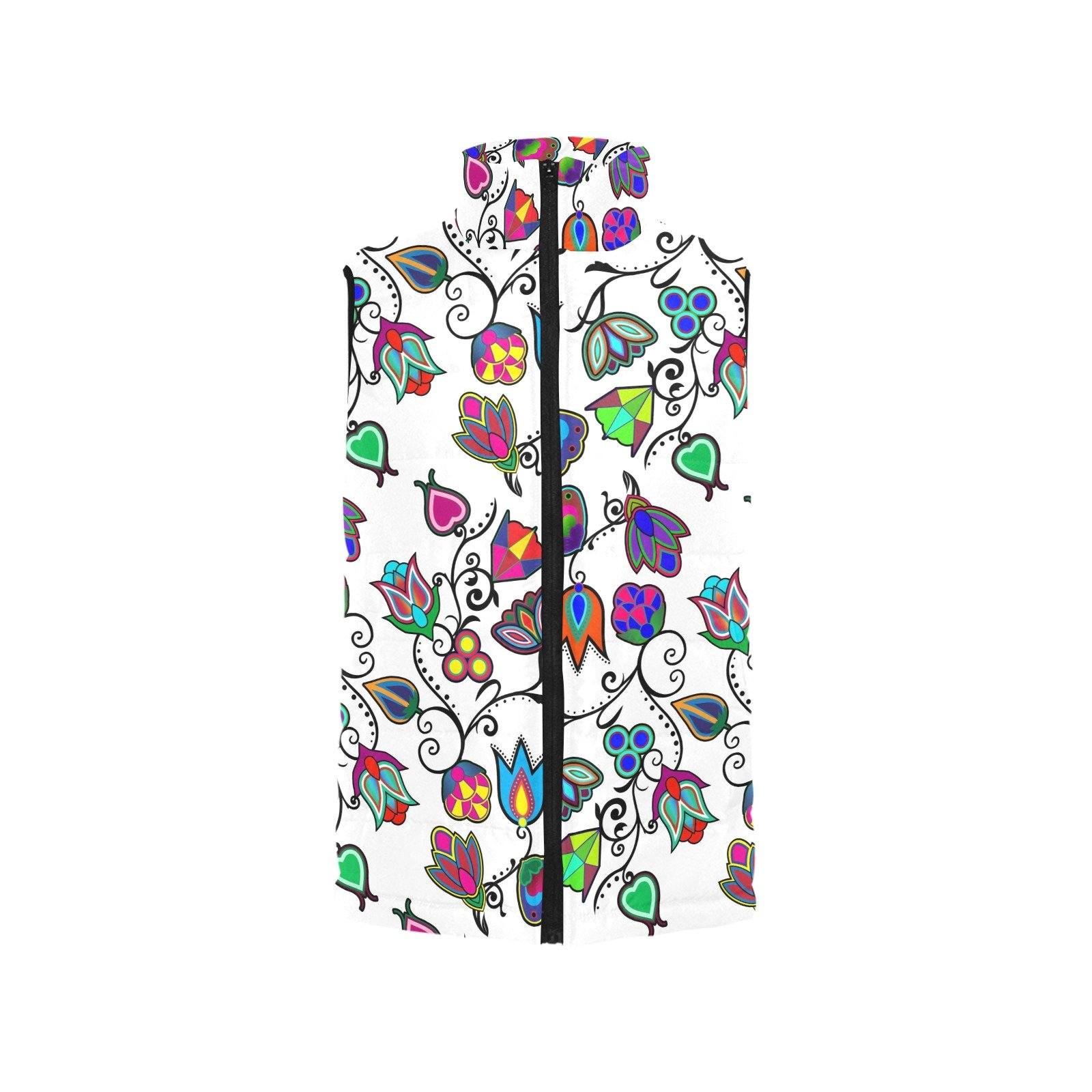 Indigenous Paisley White Women's Padded Vest Jacket (Model H44) Women's Padded Vest Jacket (H44) e-joyer