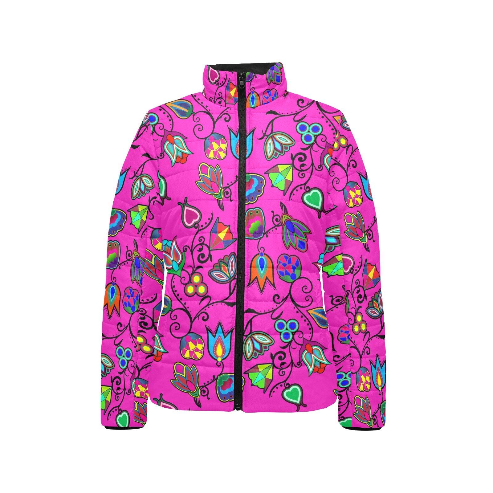 Indigenous Paisley Women's Stand Collar Padded Jacket (Model H41) jacket e-joyer