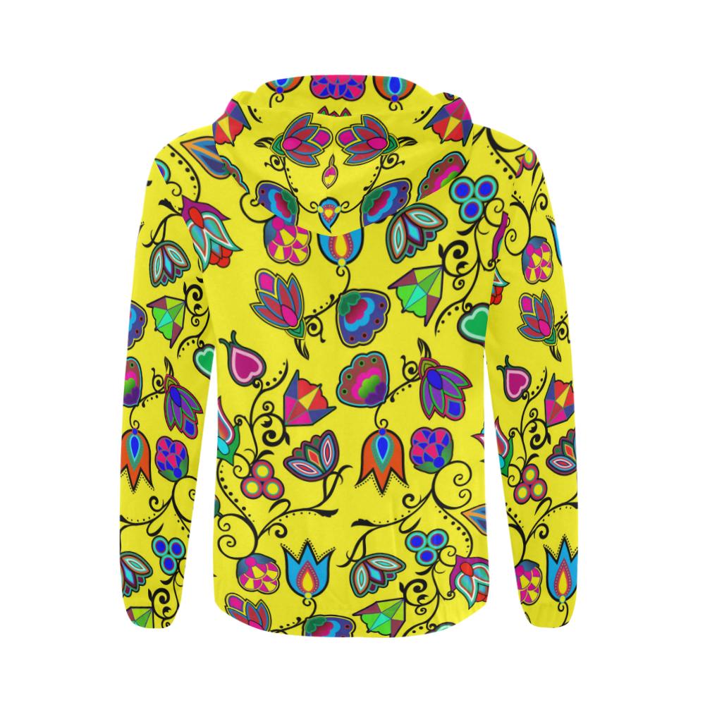 Indigenous Paisley - Yellow All Over Print Full Zip Hoodie for Men (Model H14) All Over Print Full Zip Hoodie for Men (H14) e-joyer