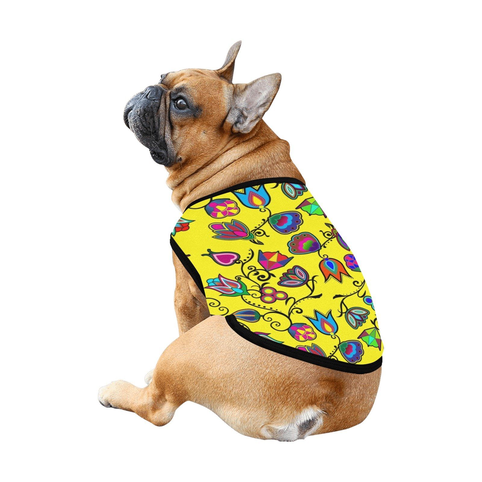 Indigenous Paisley Yellow All Over Print Pet Tank Top Pet Tank Top e-joyer