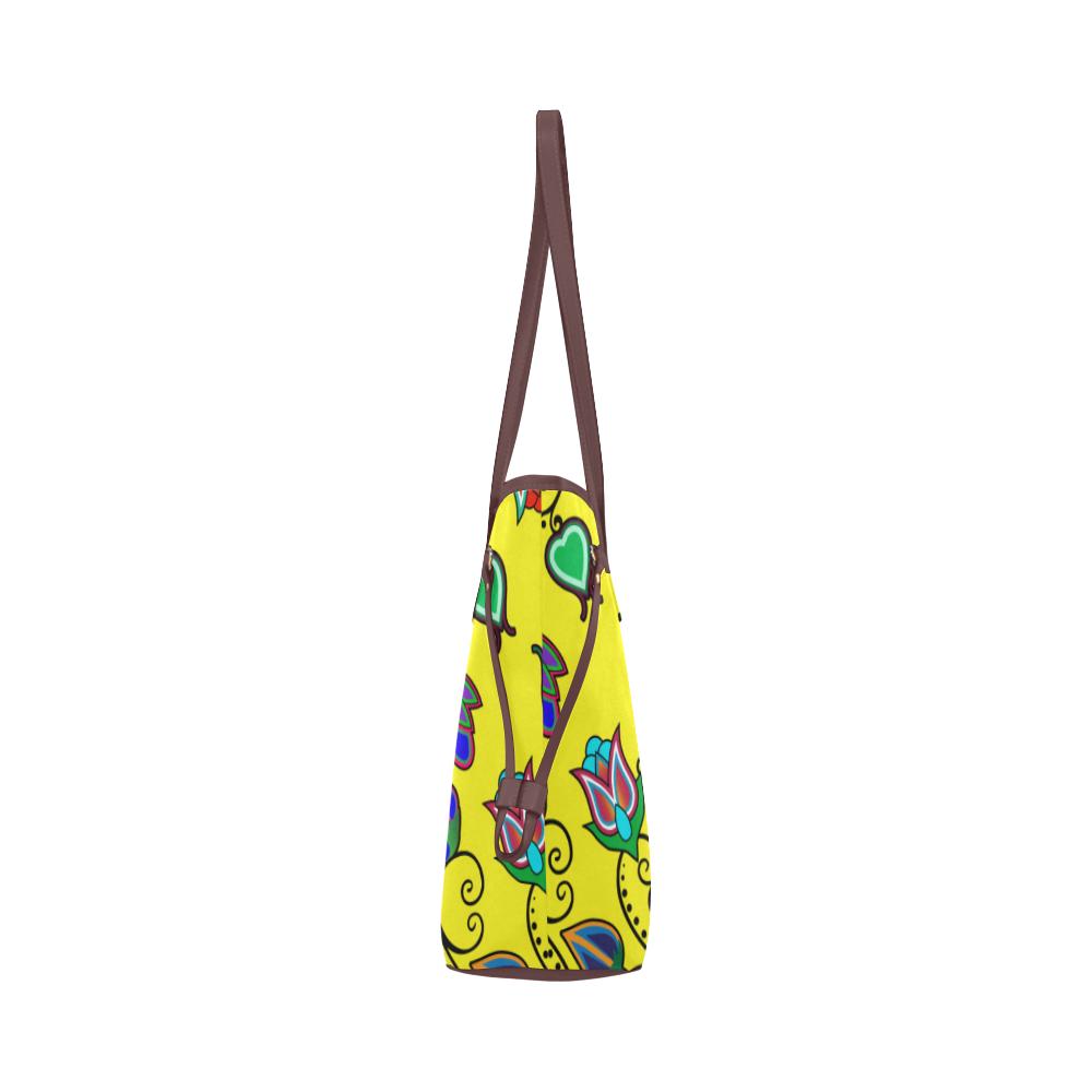 Indigenous Paisley - Yellow Clover Canvas Tote Bag (Model 1661) Clover Canvas Tote Bag (1661) e-joyer