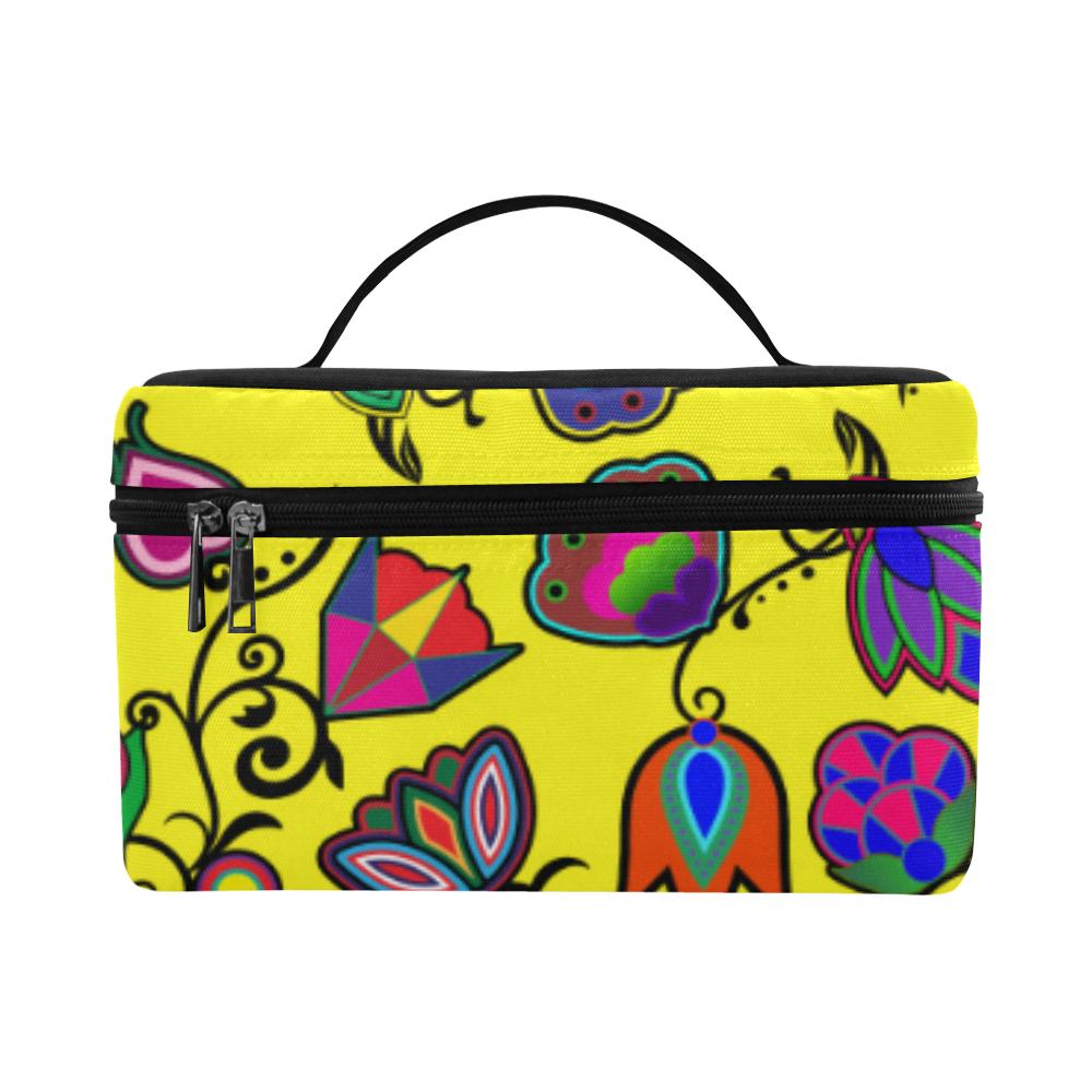 Indigenous Paisley Yellow Cosmetic Bag/Large (Model 1658) Cosmetic Bag e-joyer