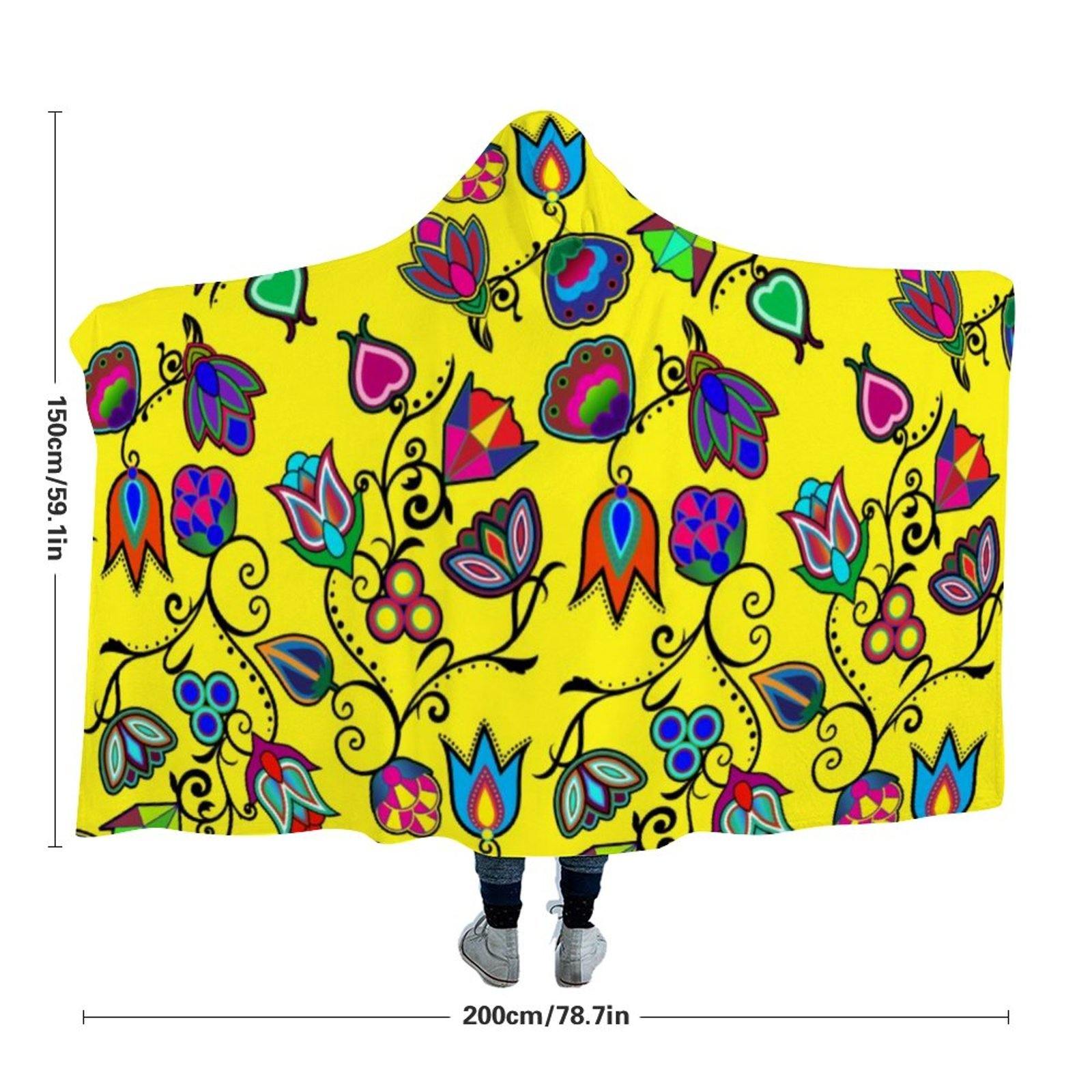 Indigenous Paisley Yellow Hooded Blanket 49 Dzine
