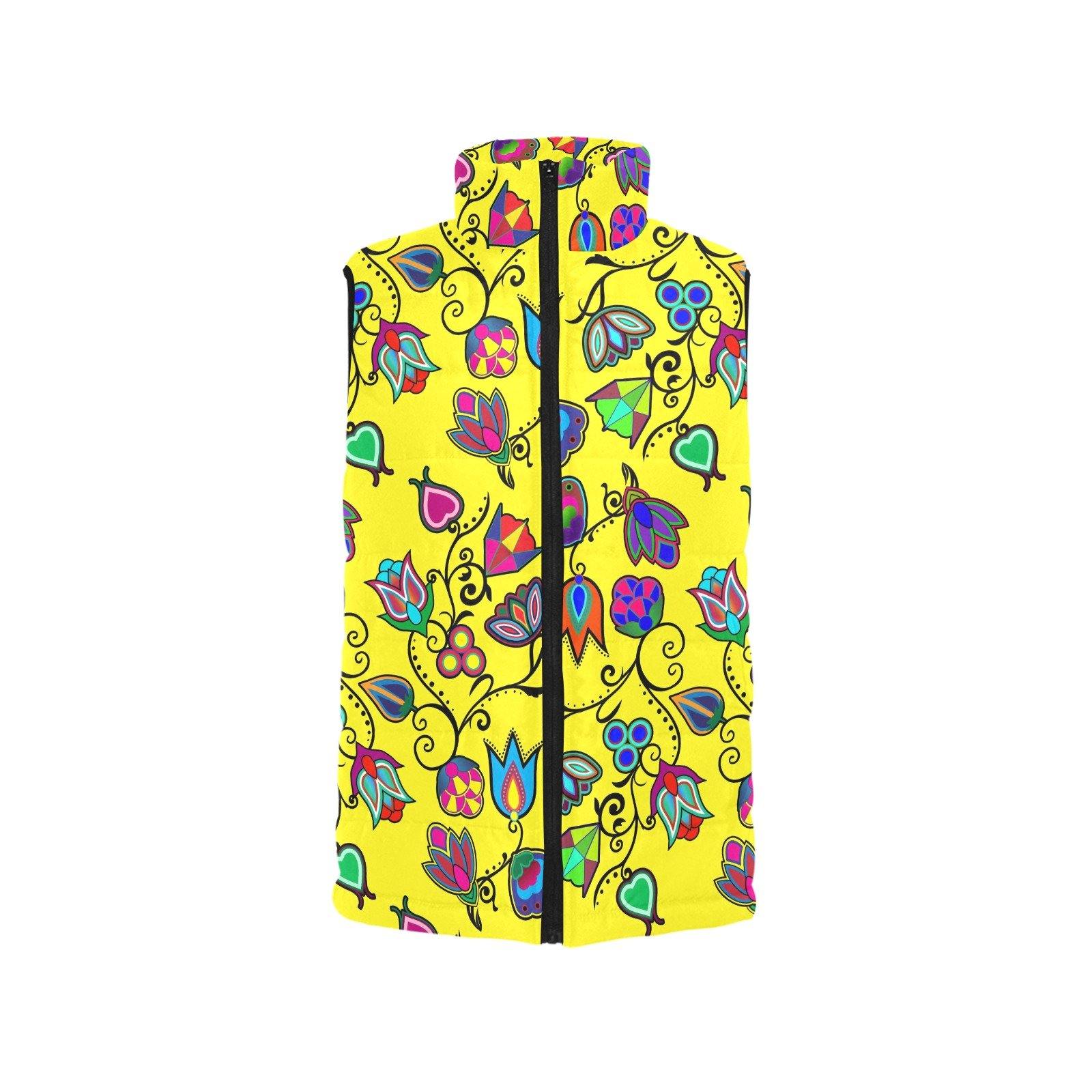 Indigenous Paisley Yellow Men's Padded Vest Jacket (Model H44) Men's Padded Vest Jacket (H44) e-joyer