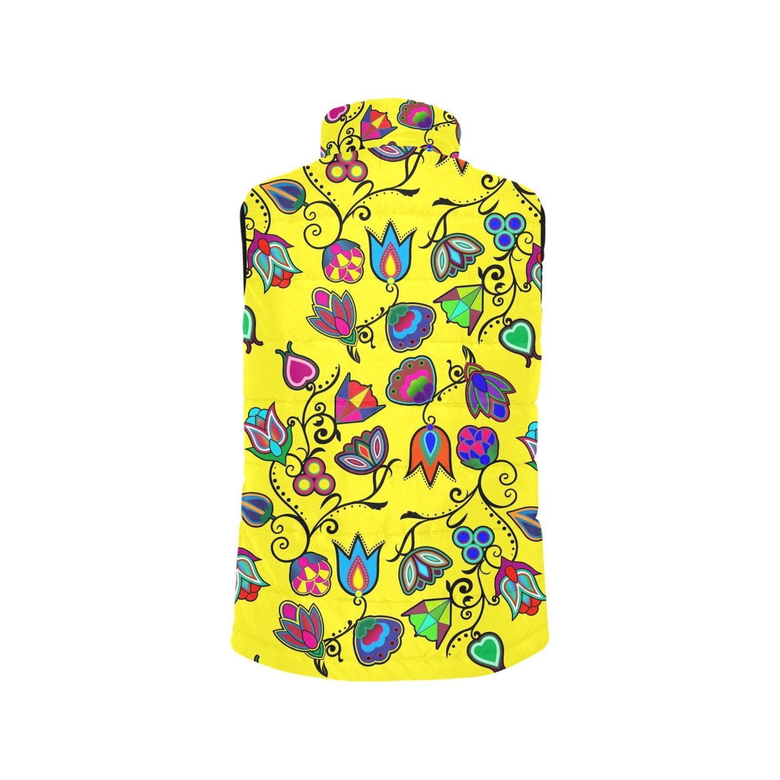 Indigenous Paisley Yellow Men's Padded Vest Jacket (Model H44) Men's Padded Vest Jacket (H44) e-joyer