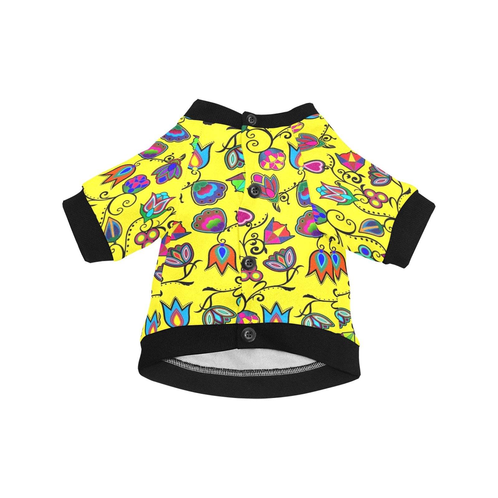 Indigenous Paisley Yellow Pet Dog Round Neck Shirt Pet Dog Round Neck Shirt e-joyer