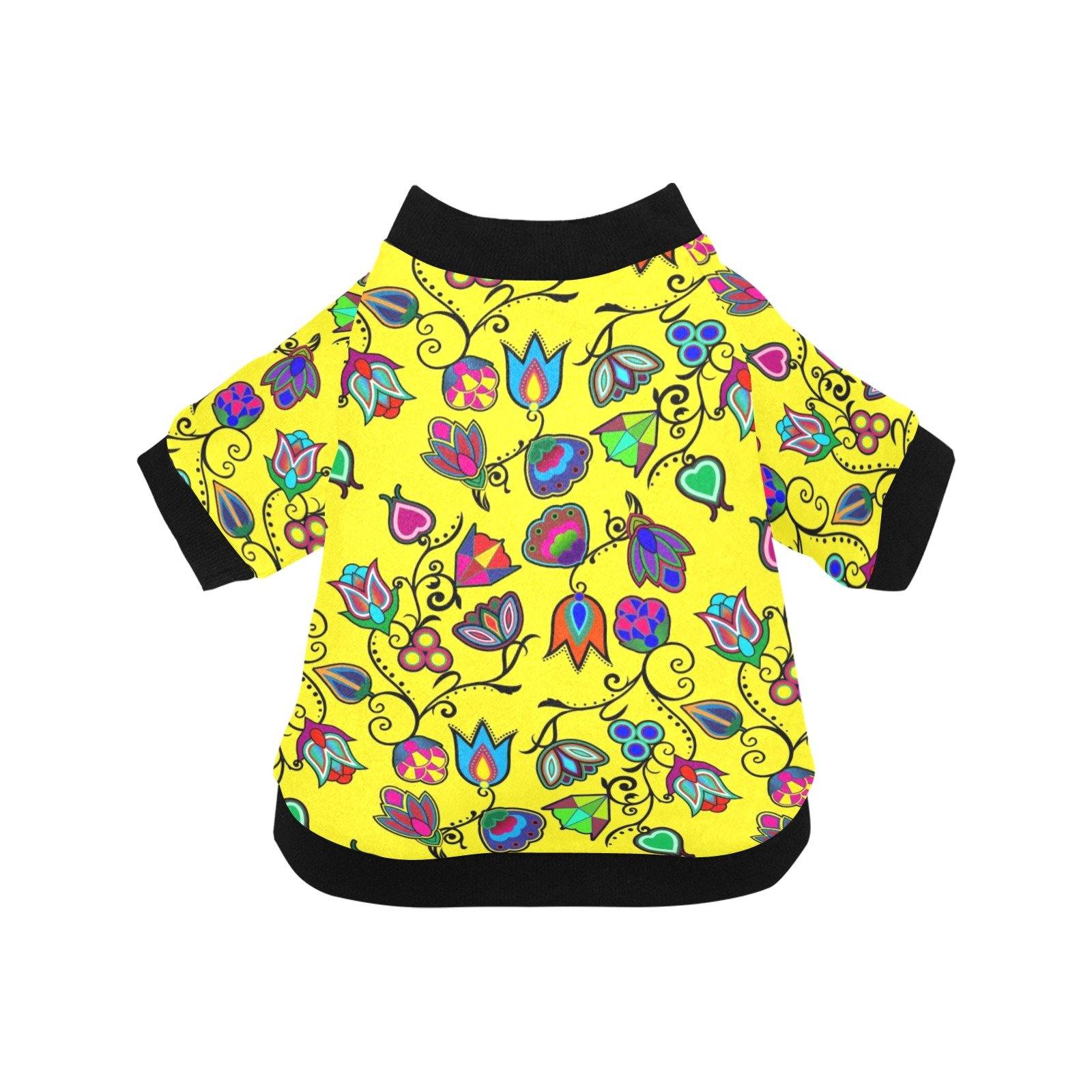 Indigenous Paisley Yellow Pet Dog Round Neck Shirt Pet Dog Round Neck Shirt e-joyer