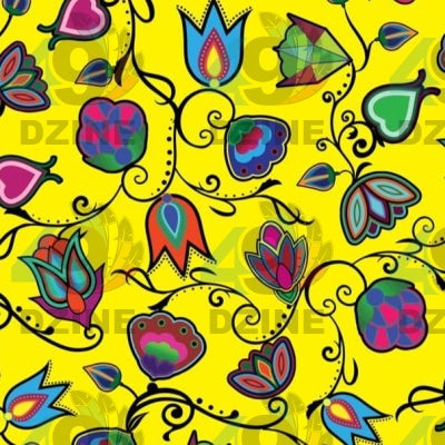 Indigenous Paisley - Yellow Satin Fabric 49DzineStore