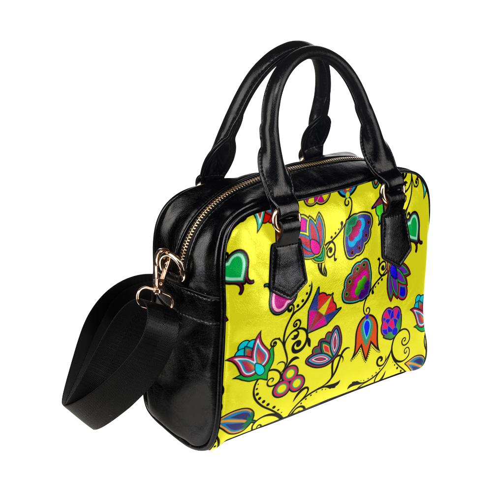 Indigenous Paisley - Yellow Shoulder Handbag (Model 1634) Shoulder Handbags (1634) e-joyer