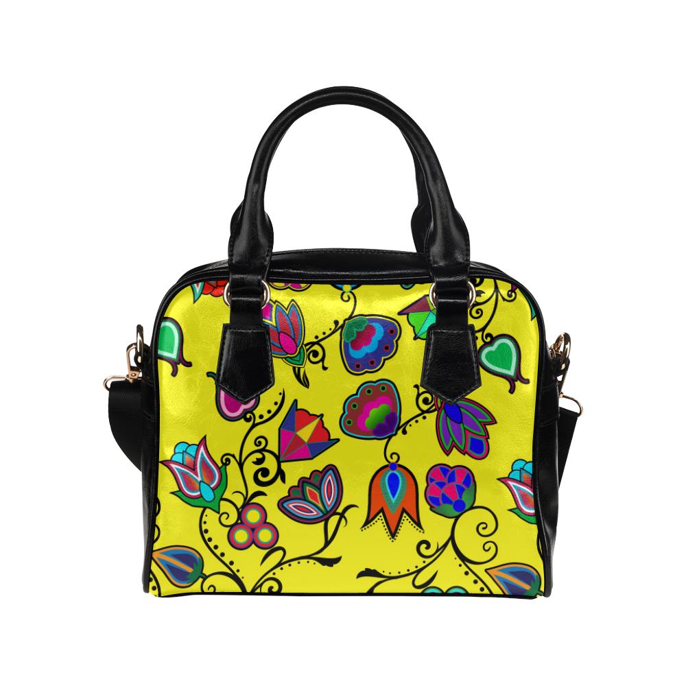 Indigenous Paisley - Yellow Shoulder Handbag (Model 1634) Shoulder Handbags (1634) e-joyer