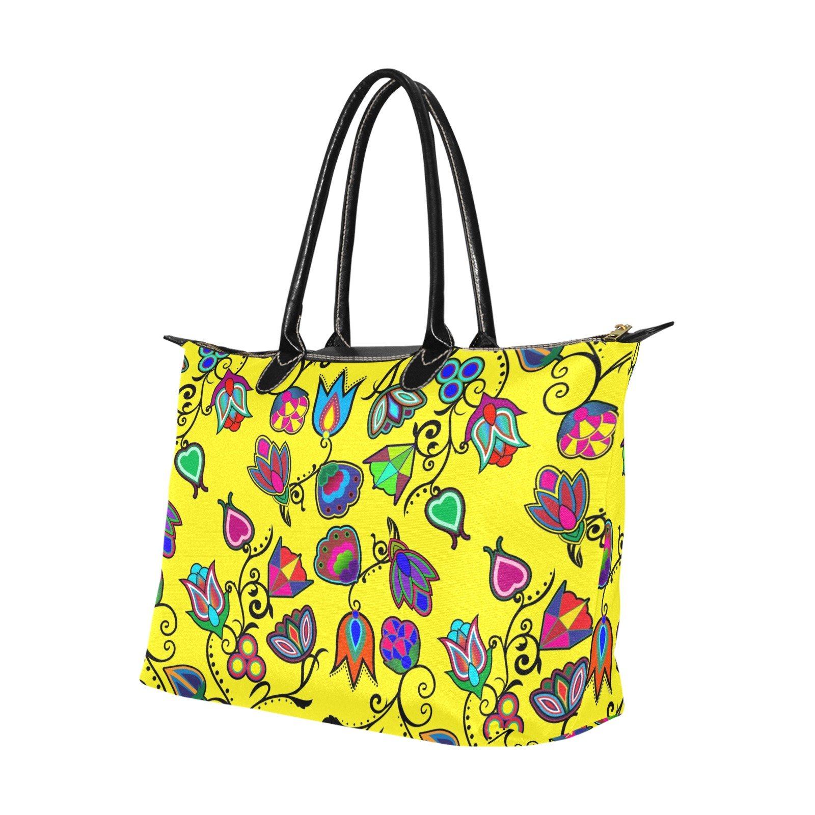 Indigenous Paisley Yellow Single-Shoulder Lady Handbag (Model 1714) bag e-joyer