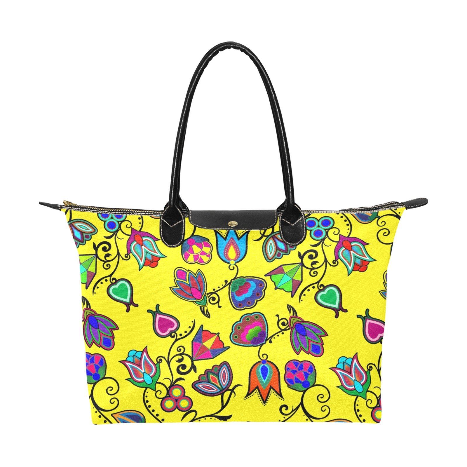 Indigenous Paisley Yellow Single-Shoulder Lady Handbag (Model 1714) bag e-joyer