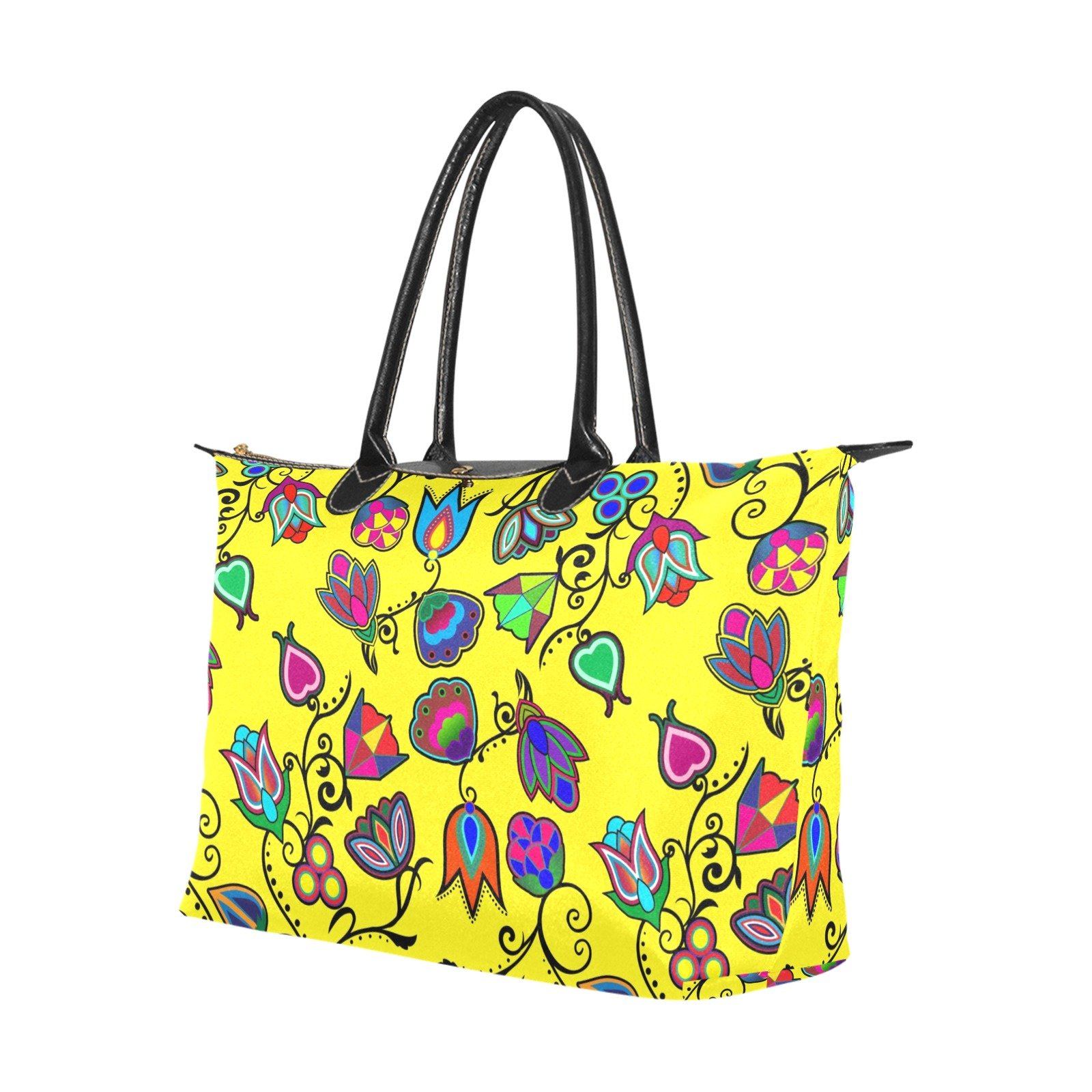Indigenous Paisley Yellow Single-Shoulder Lady Handbag (Model 1714) bag e-joyer