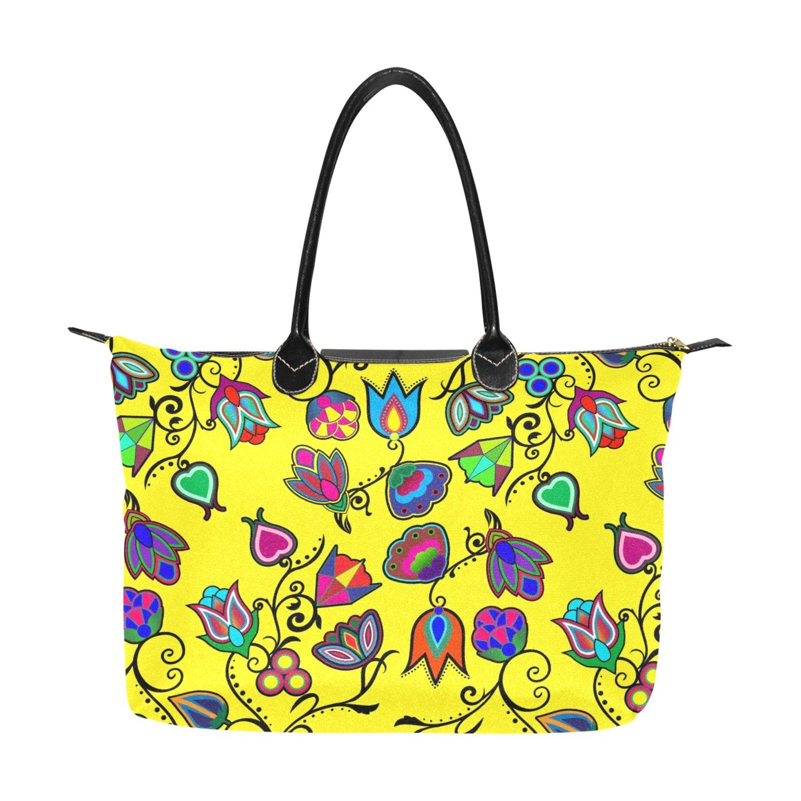 Indigenous Paisley Yellow Single-Shoulder Lady Handbag (Model 1714) bag e-joyer
