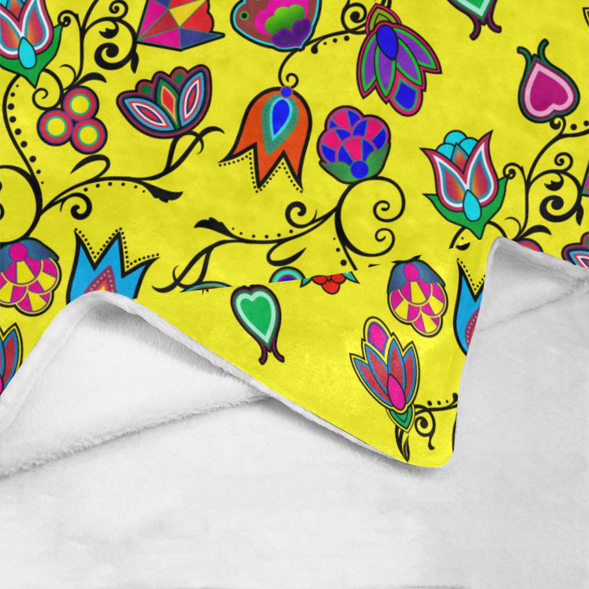Indigenous Paisley - Yellow Ultra-Soft Micro Fleece Blanket 50"x60" Ultra-Soft Blanket 50''x60'' e-joyer