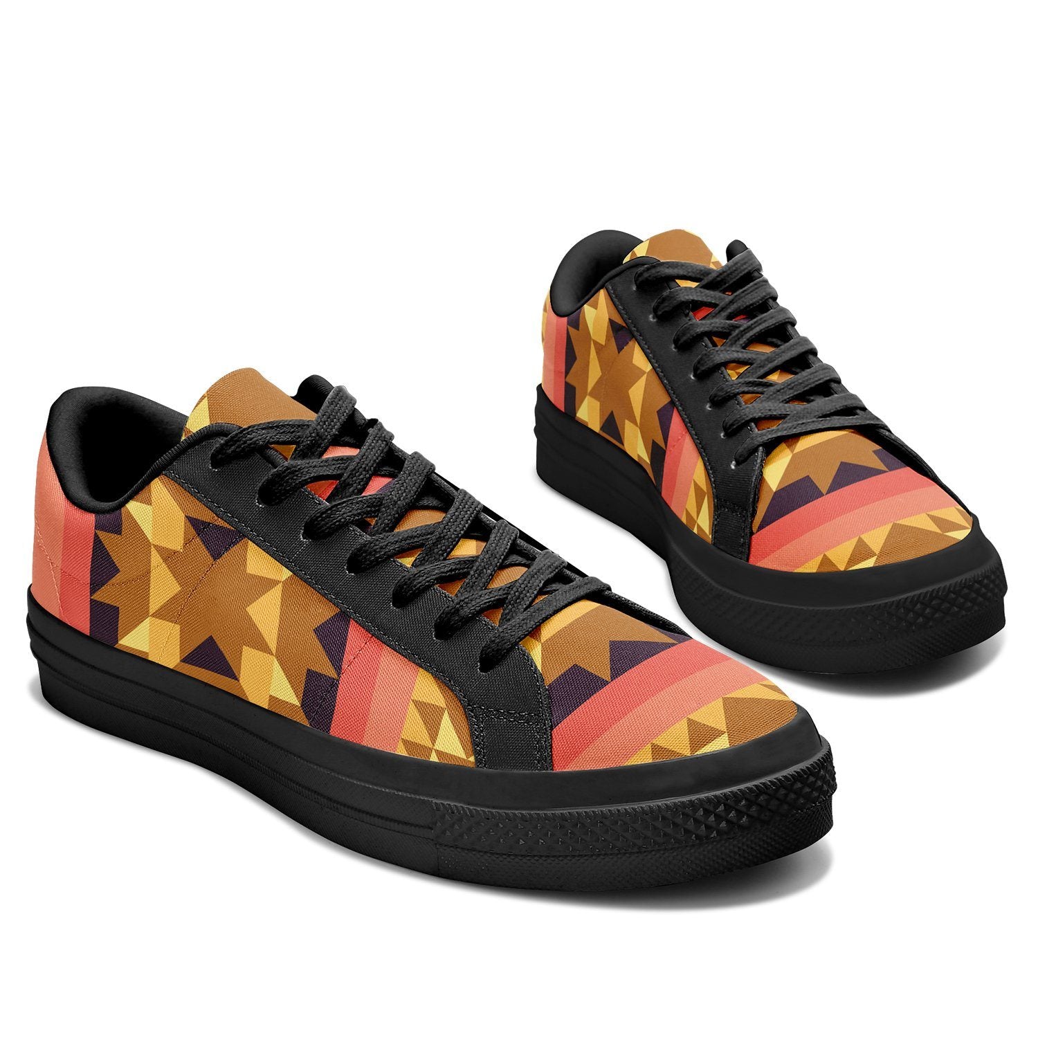 Infinite Sunset Aapisi Low Top Canvas Shoes Black Sole aapisi Herman