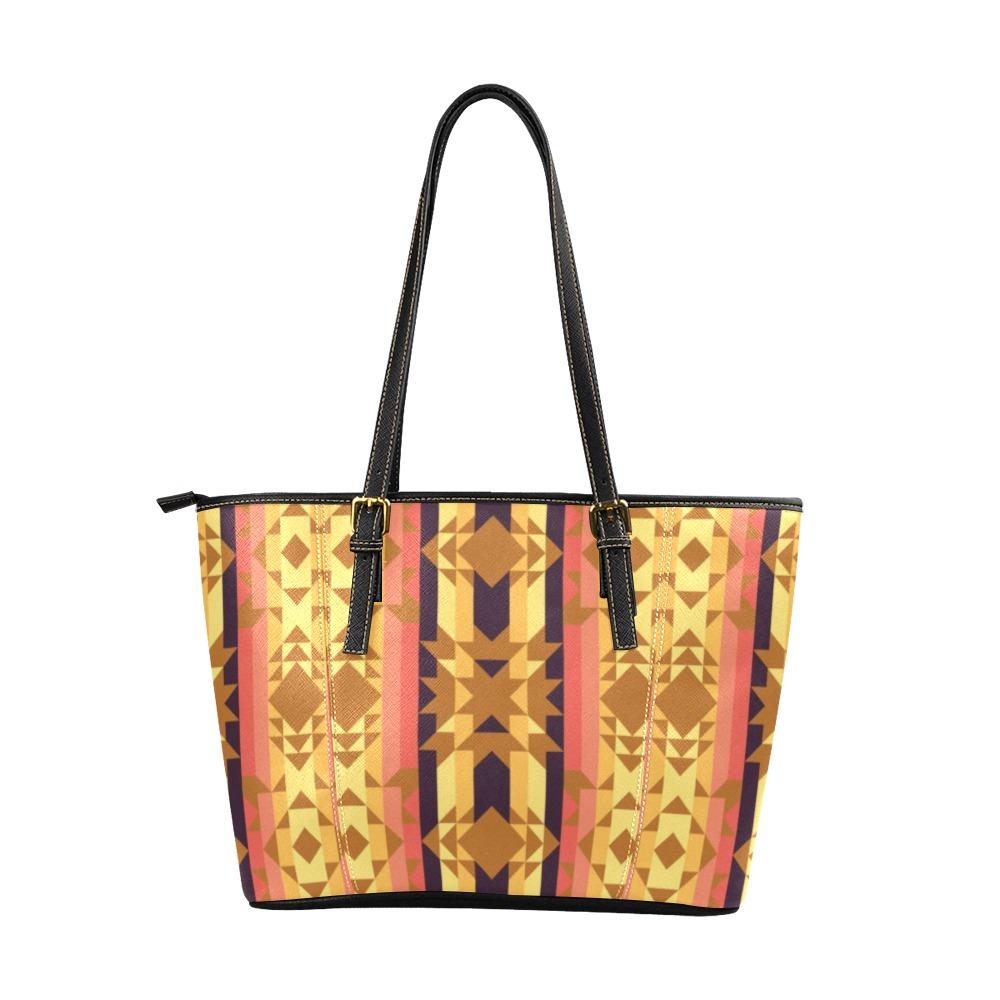 Infinite Sunset Leather Tote Bag/Large (Model 1640) bag e-joyer
