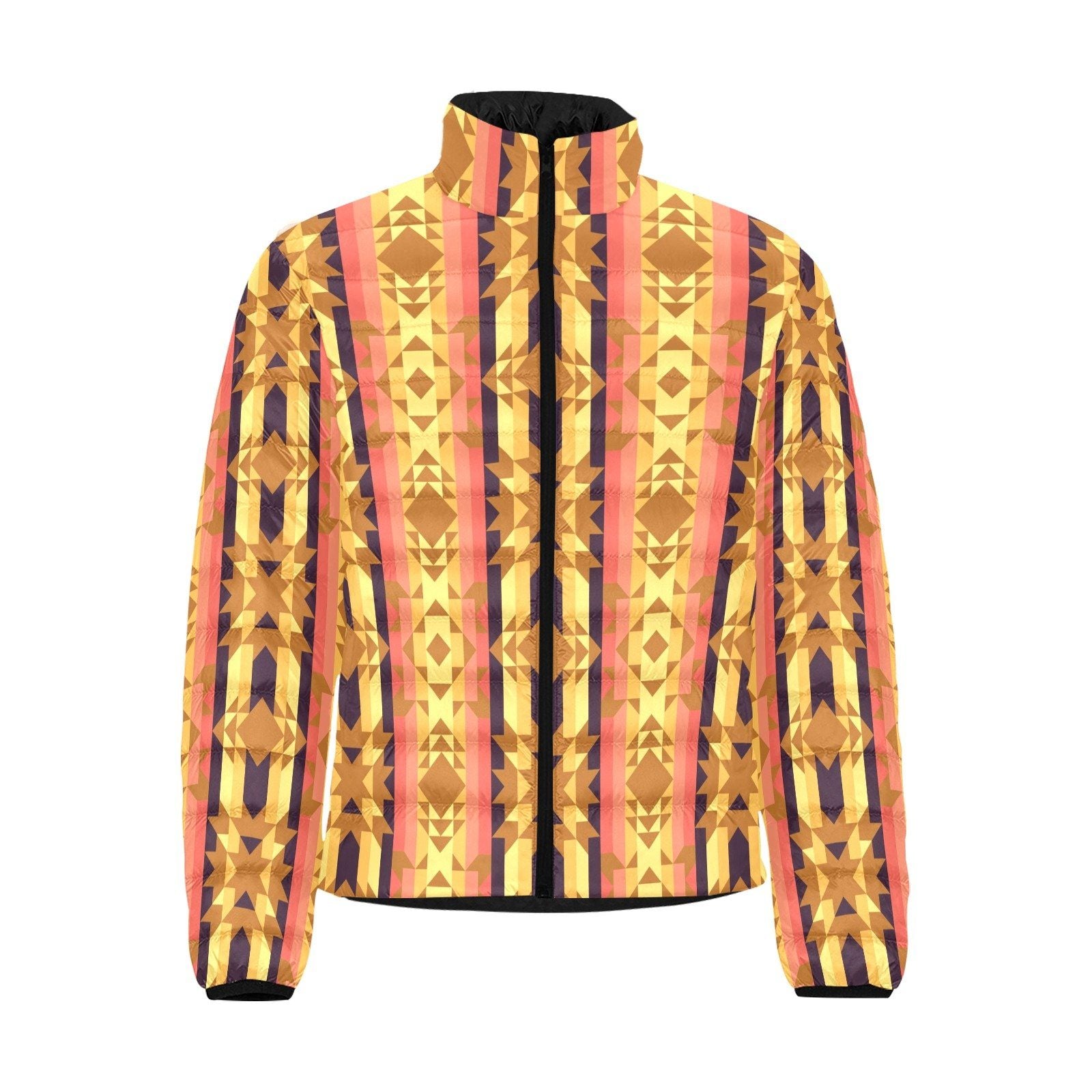 Infinite Sunset Men's Stand Collar Padded Jacket (Model H41) Men's Stand Collar Padded Jacket (H41) e-joyer