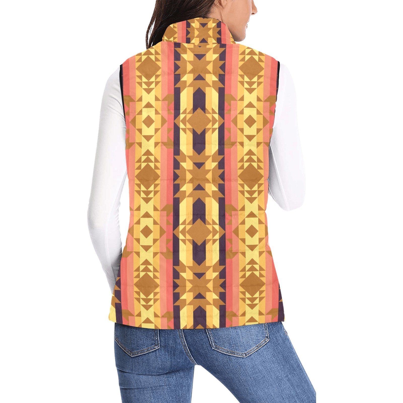 Infinite Sunset Women's Padded Vest Jacket (Model H44) Women's Padded Vest Jacket (H44) e-joyer