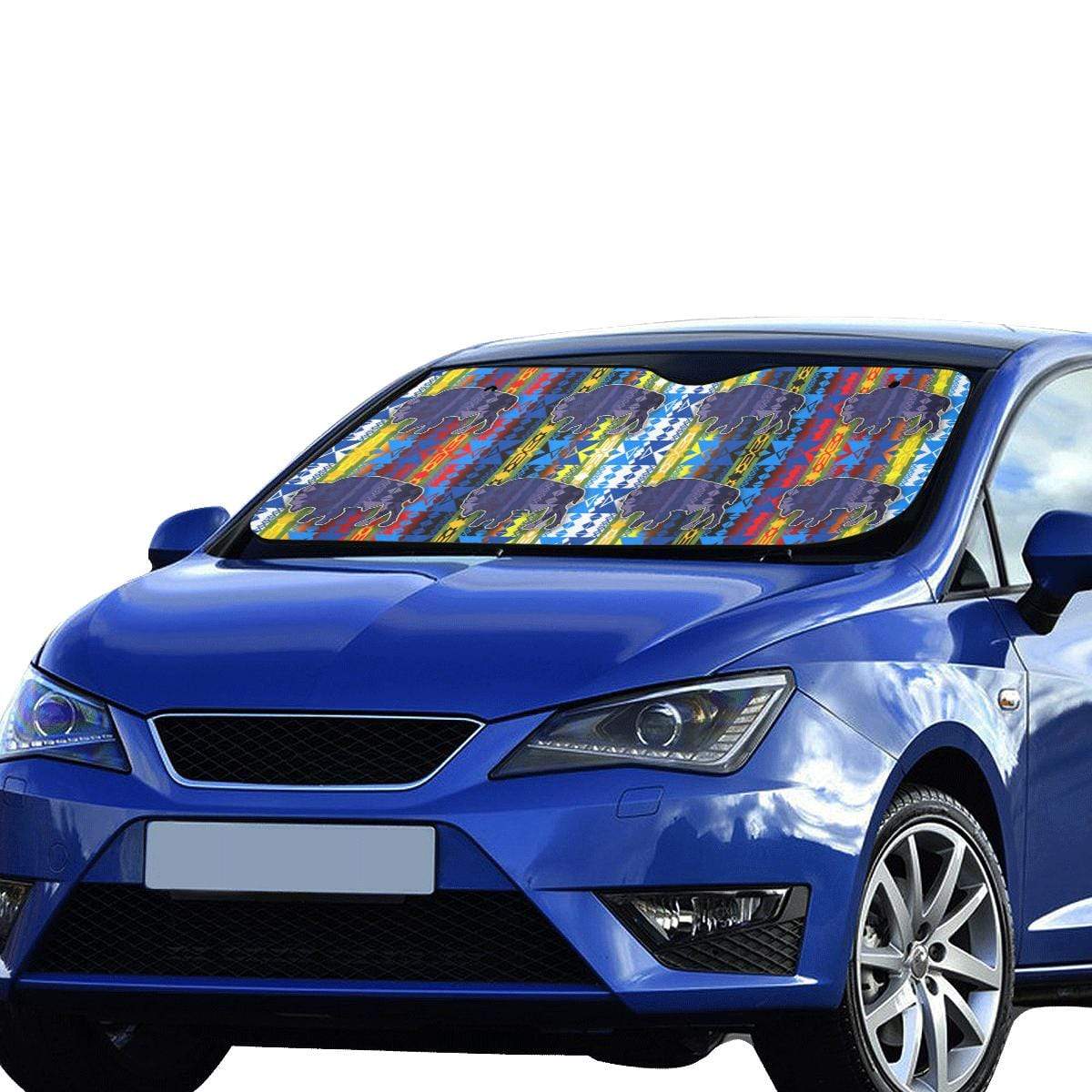 Inside the Council Lodge Buffalos Car Sun Shade 55"x30" Car Sun Shade e-joyer