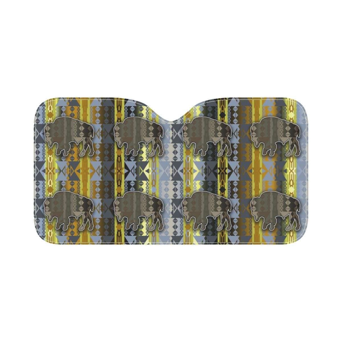 Inside the Deer Clan Lodge Buffalos Car Sun Shade 55"x30" Car Sun Shade e-joyer