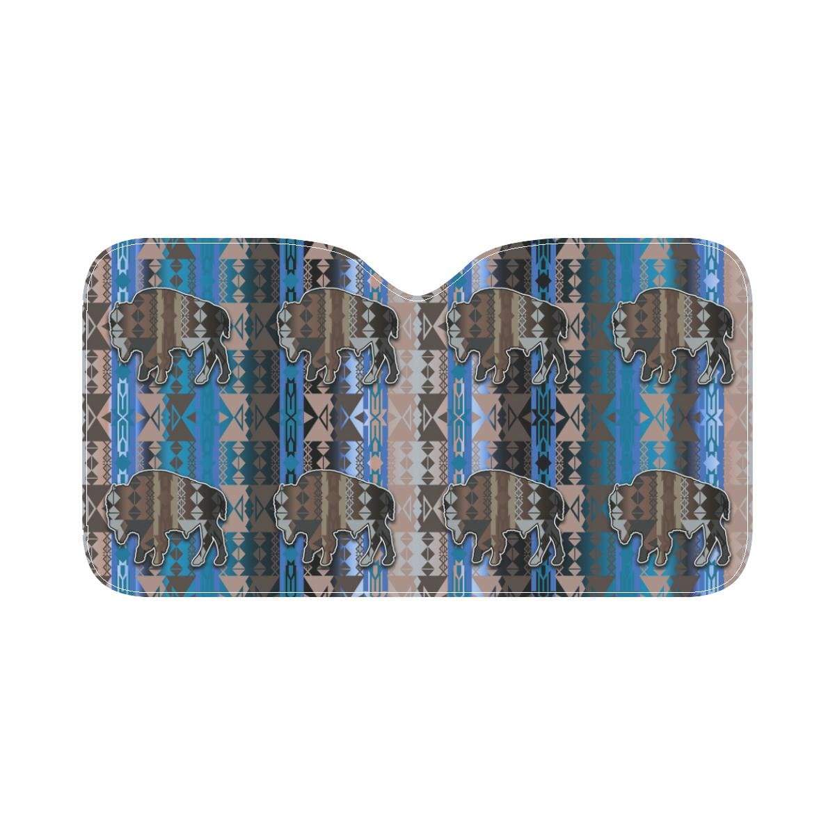 Inside the Paint Clan Lodge Buffalos Car Sun Shade 55"x30" Car Sun Shade e-joyer